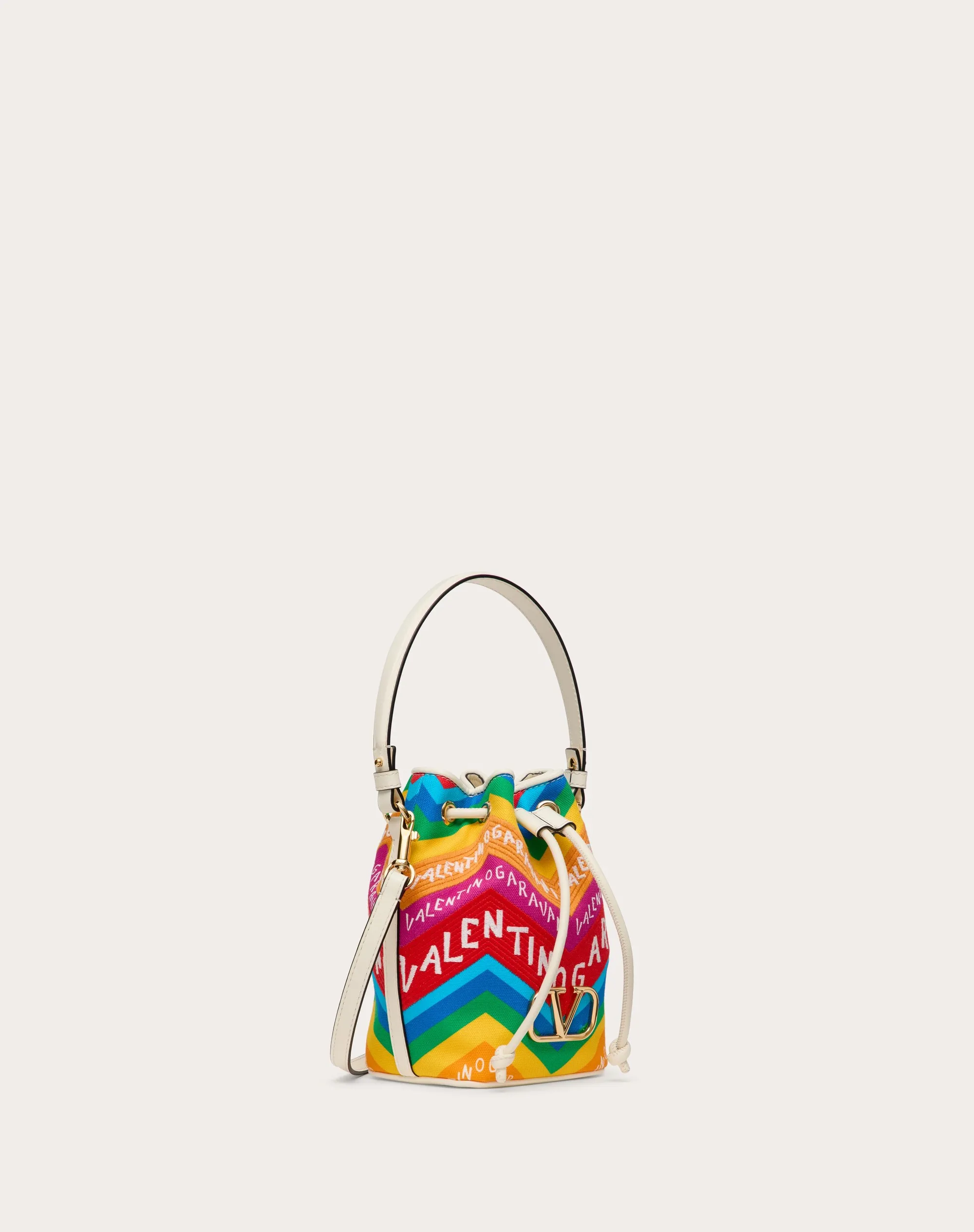 MINI BORSA A SECCHIELLO VALENTINO GARAVANI ESCAPE IN CANVAS CON STAMPA CHEVRON24