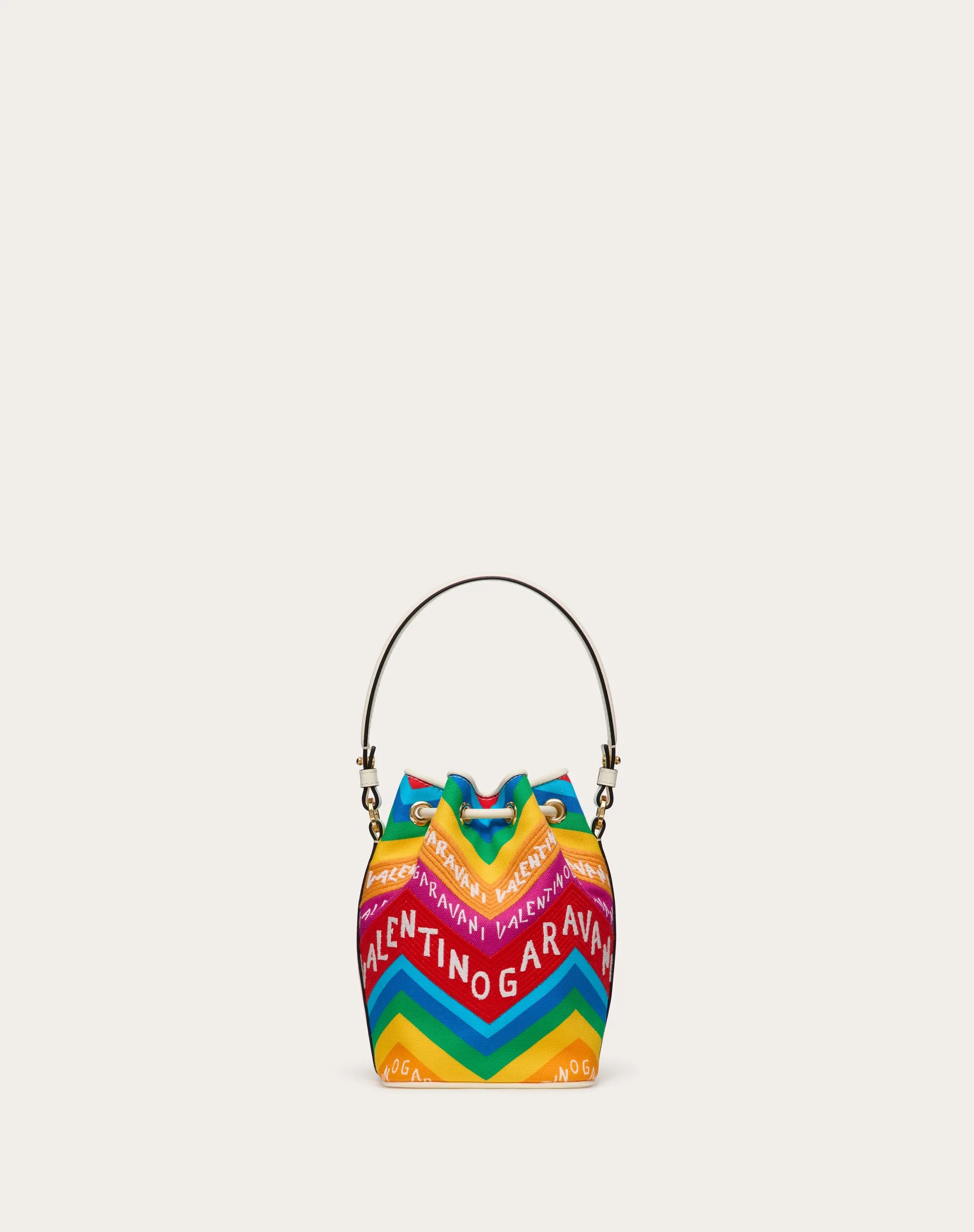 MINI BORSA A SECCHIELLO VALENTINO GARAVANI ESCAPE IN CANVAS CON STAMPA CHEVRON24