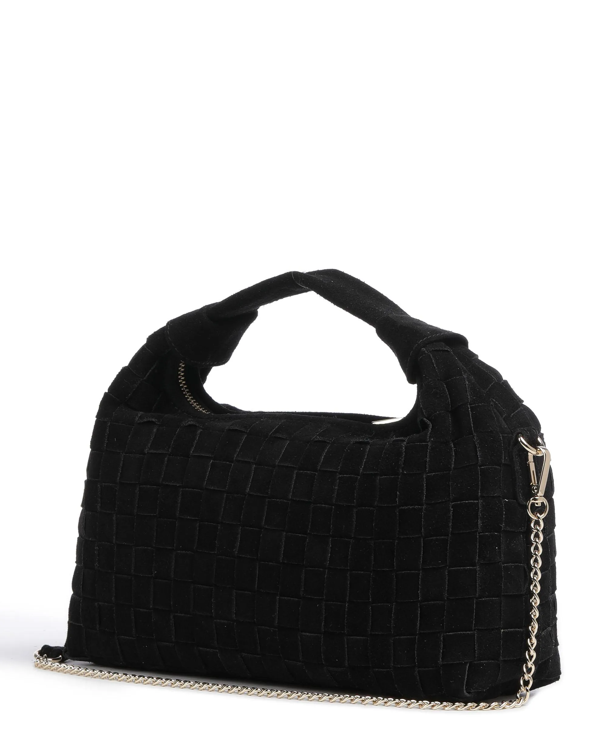  Núnoo Braided Dandy Borsa a mano pelle ruvida nero  