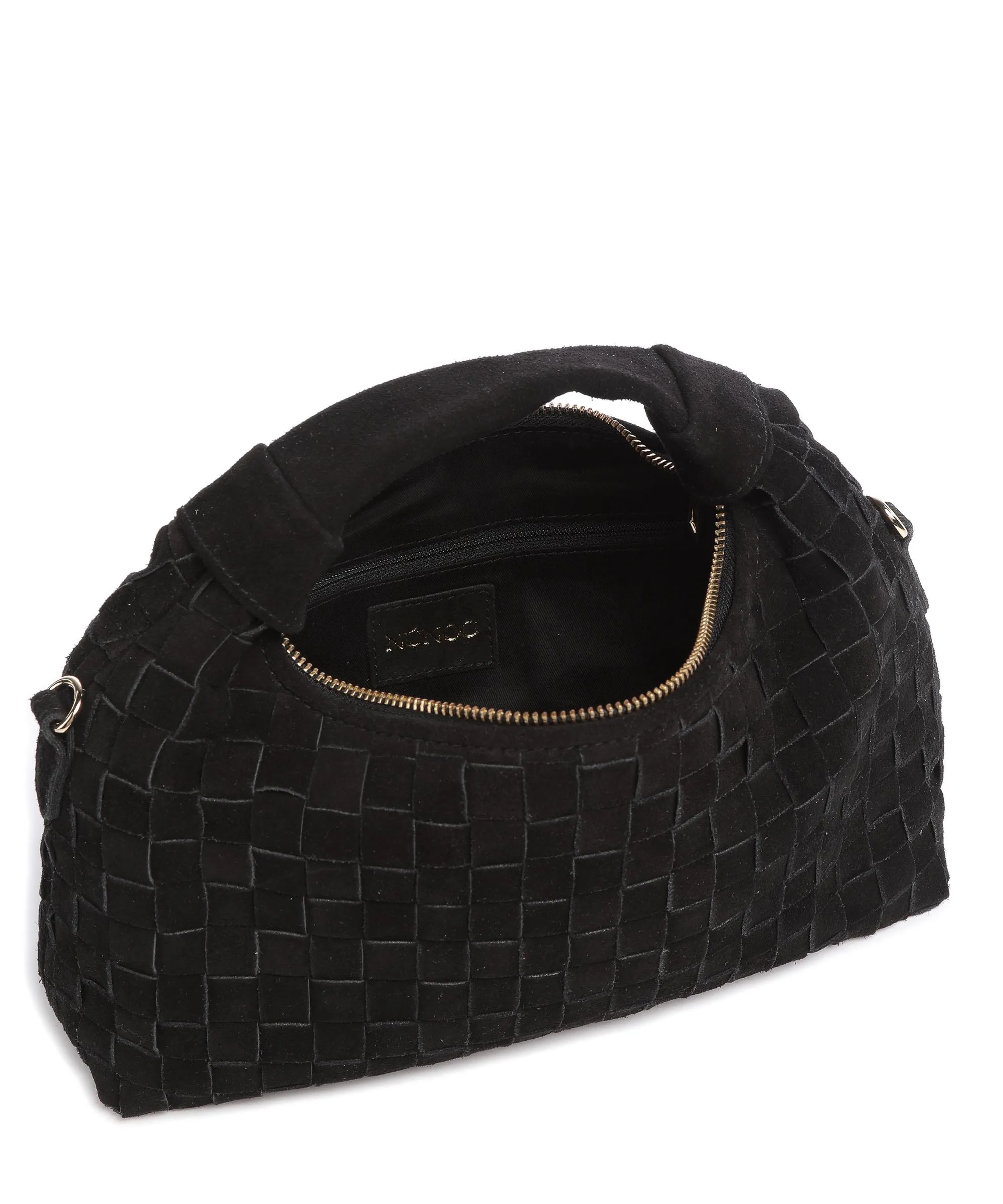  Núnoo Braided Dandy Borsa a mano pelle ruvida nero  