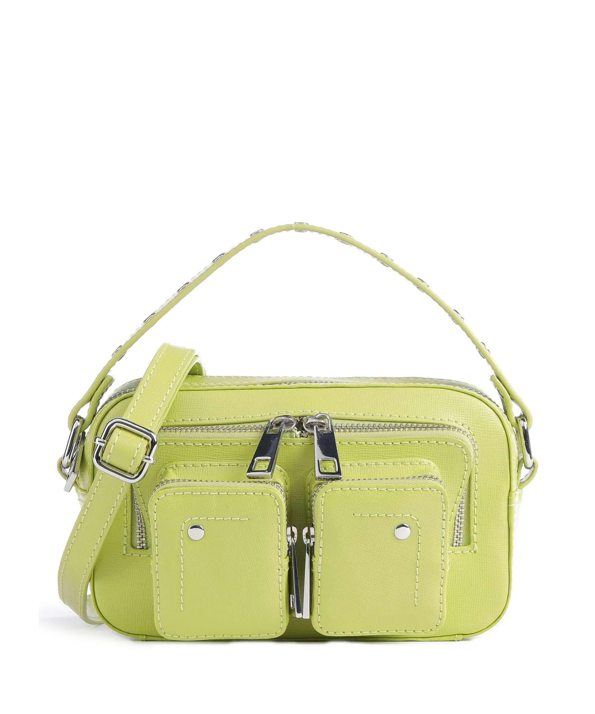  Núnoo Florence Helena Borsa a tracolla pelle a grana fine verde chiaro  