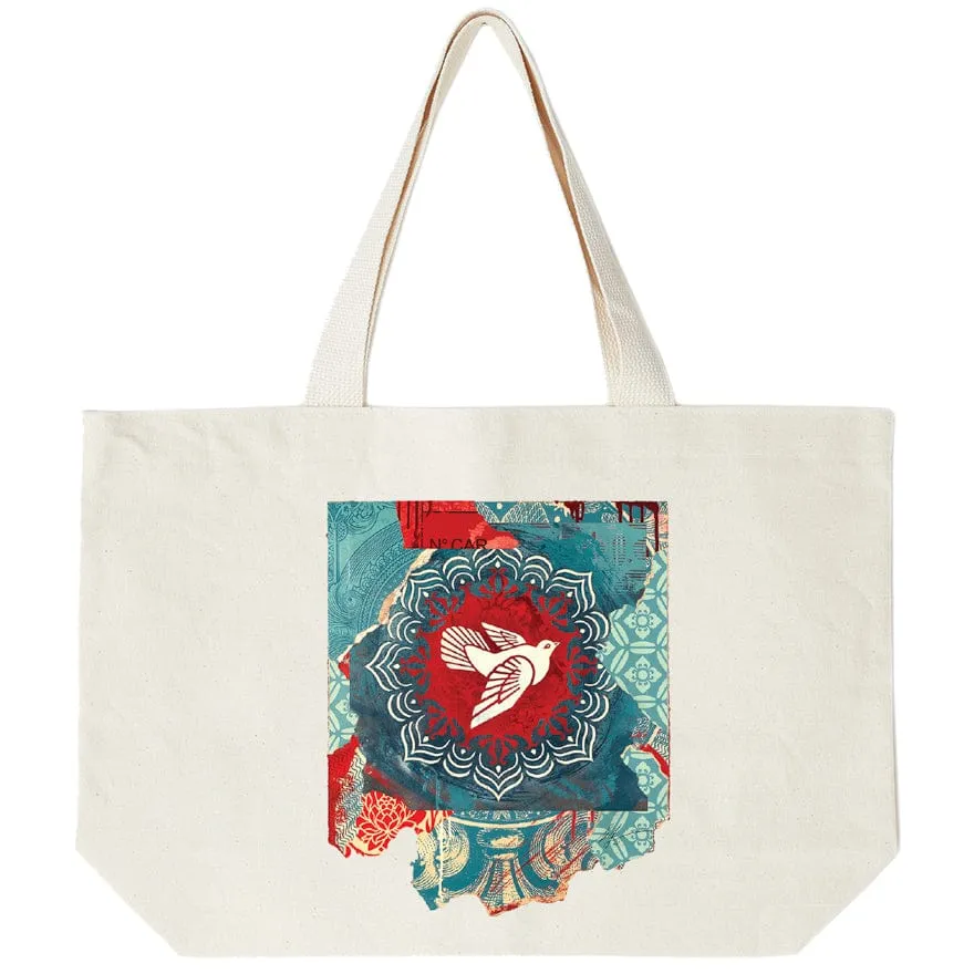 OBEY PEACE DOVE BLUE SUSTAINABLE TOTE BAG