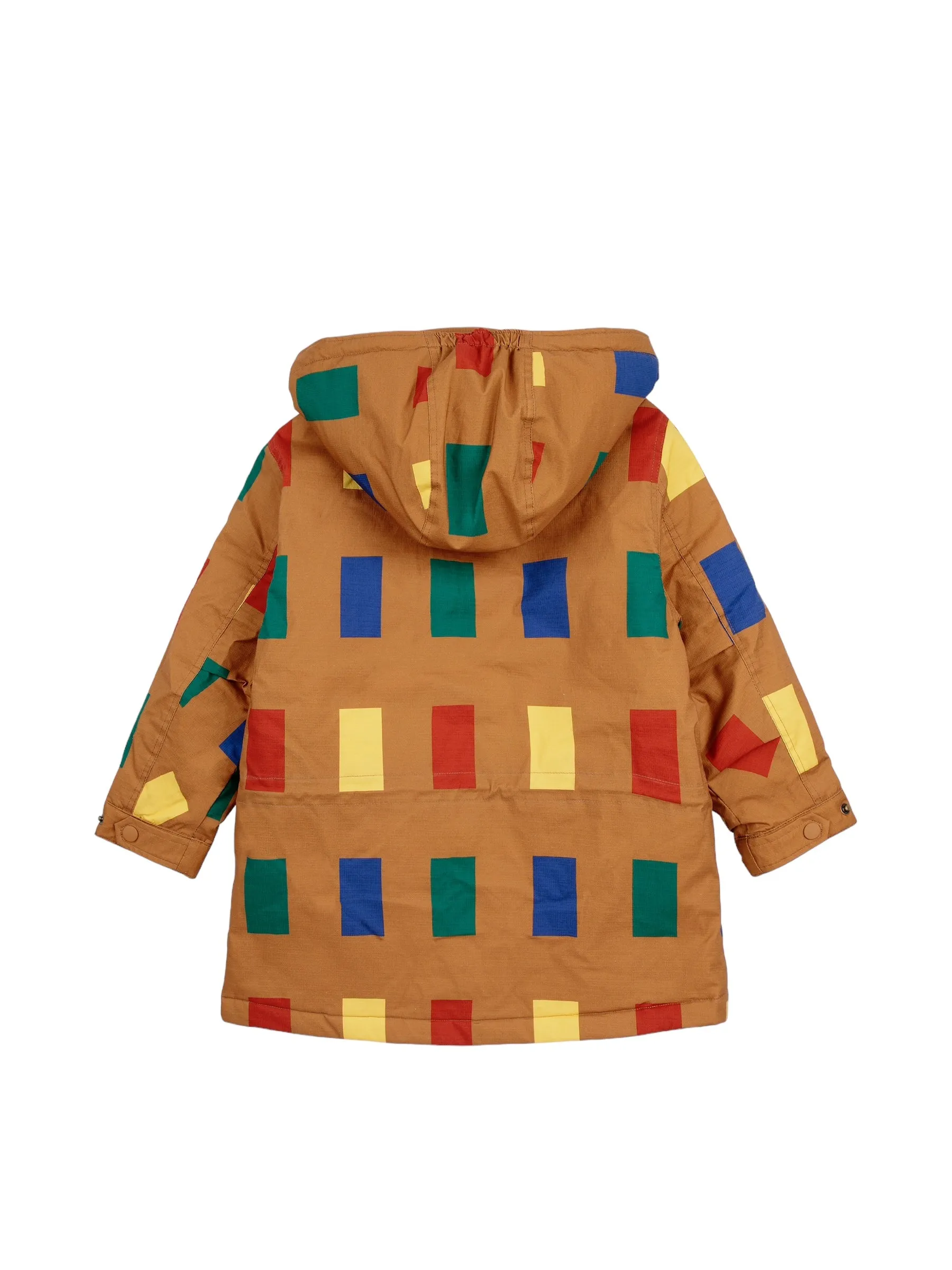 Parka biscotto con stampa multicolor all over per bambini
