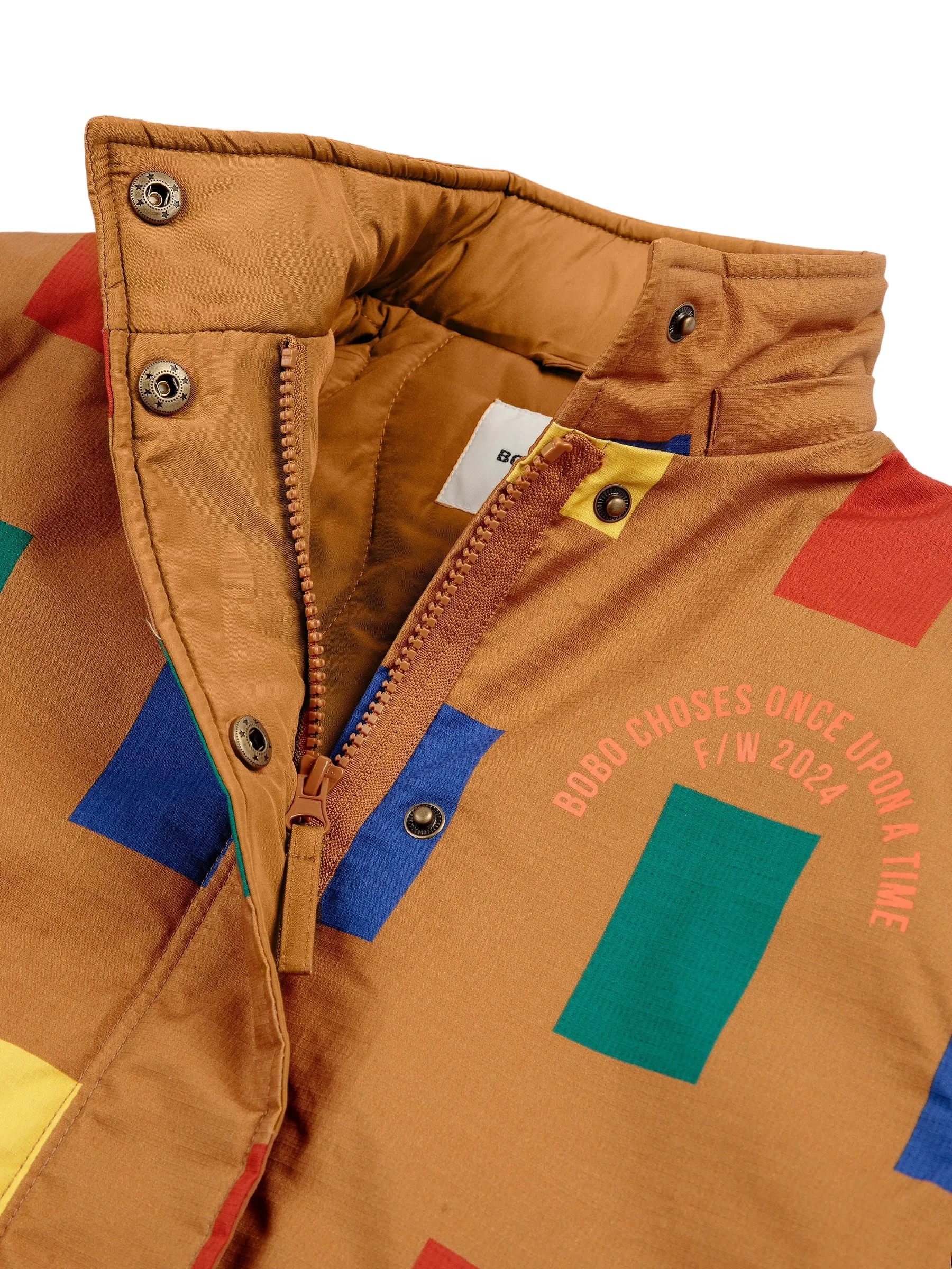 Parka biscotto con stampa multicolor all over per bambini