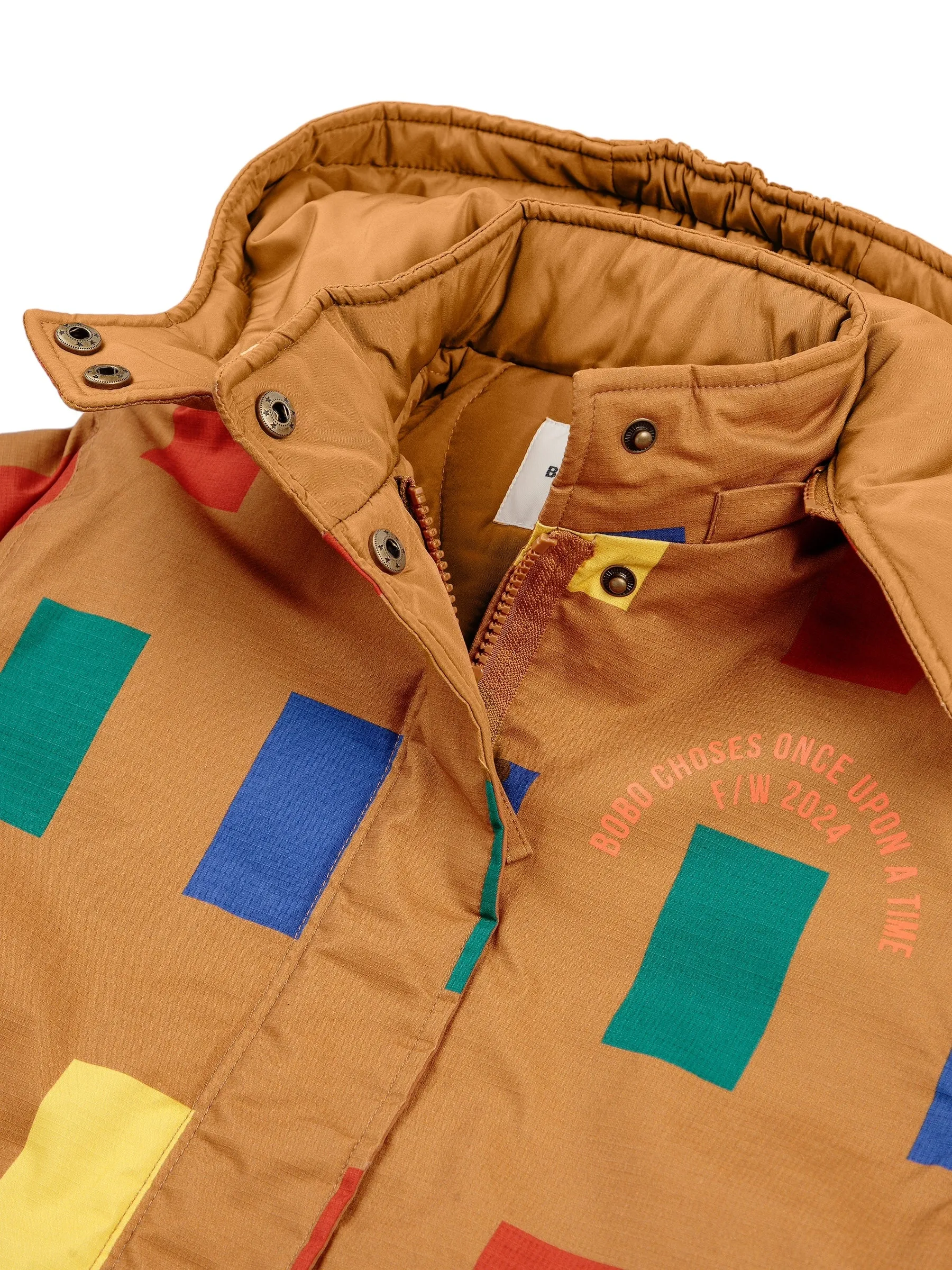 Parka biscotto con stampa multicolor all over per bambini