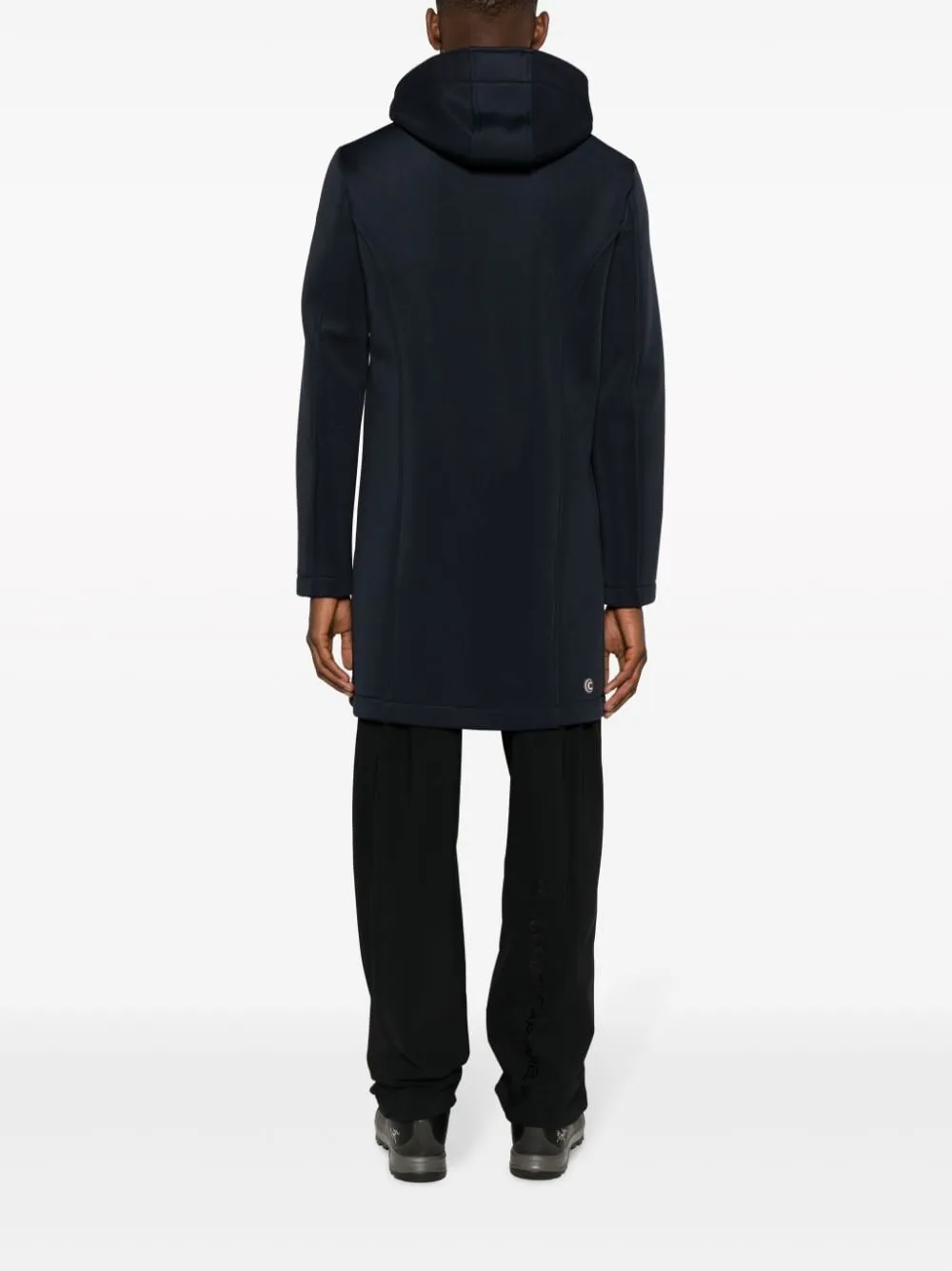 parka blu con cappuccio