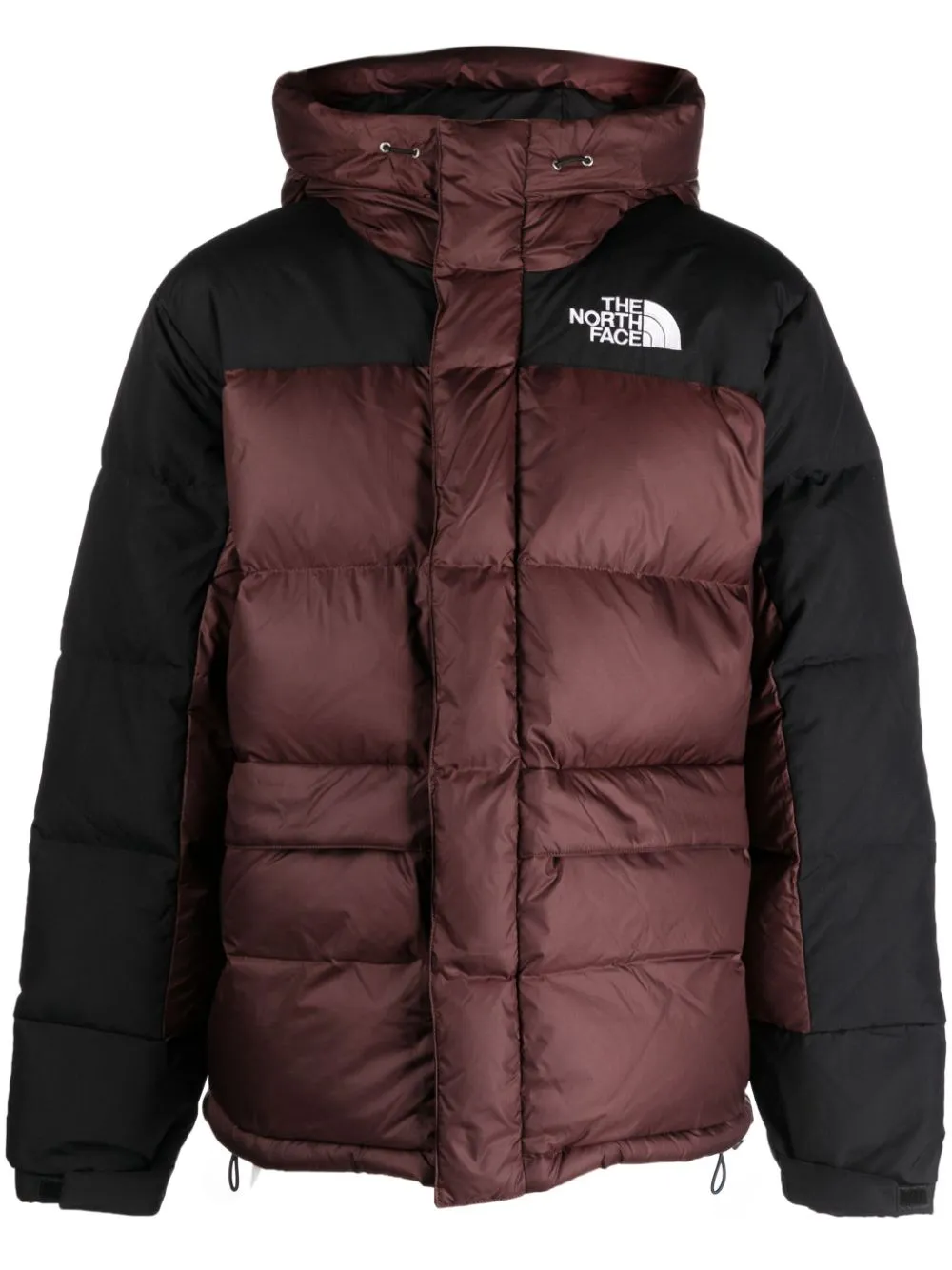 parka borgogna con dettagli neri