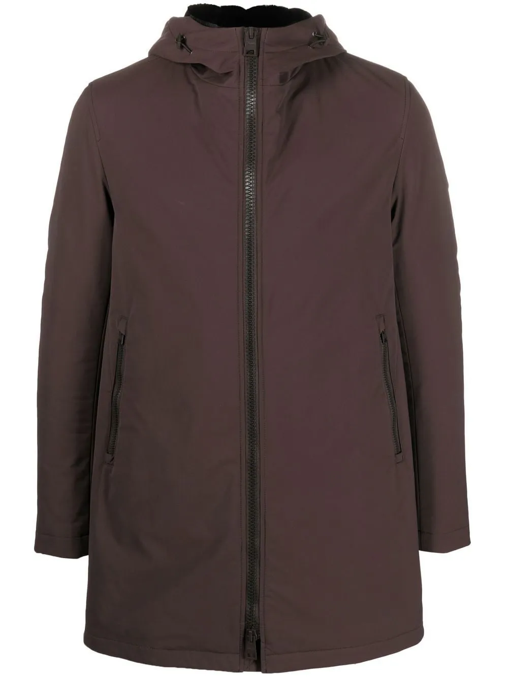 parka fango con cappuccio