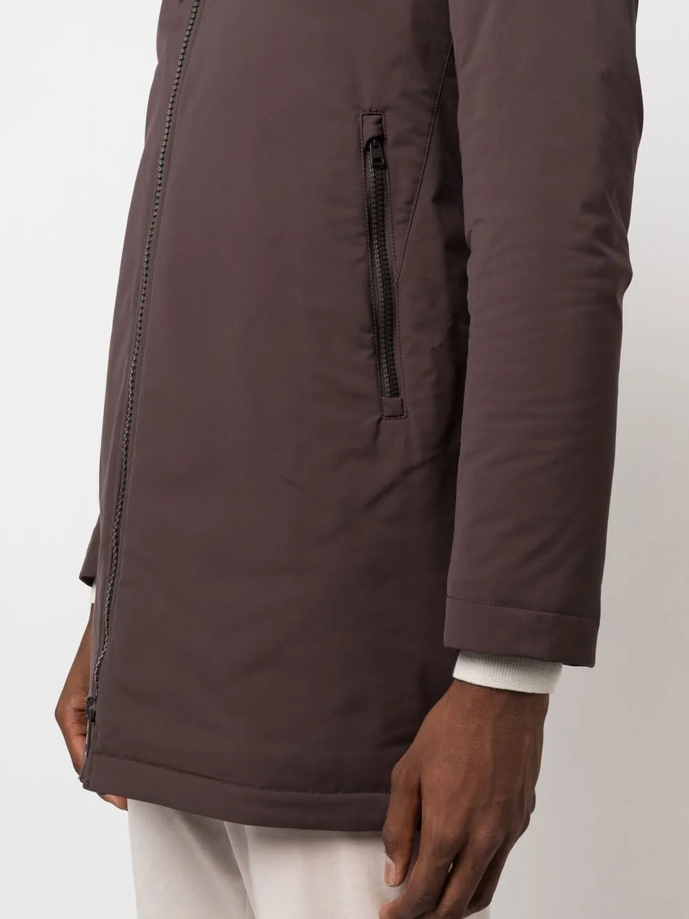 parka fango con cappuccio