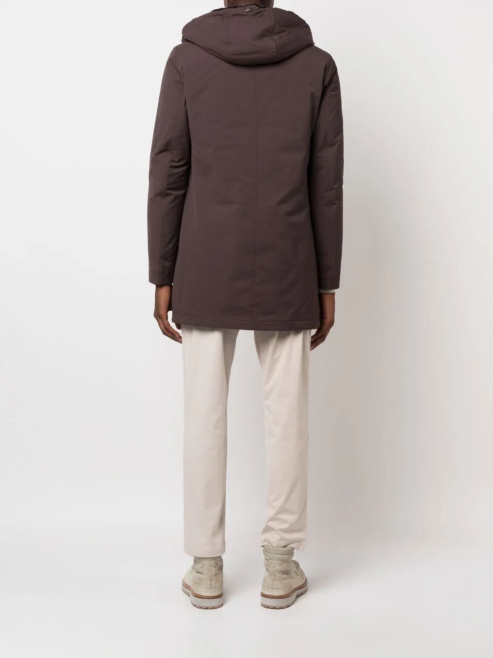 parka fango con cappuccio