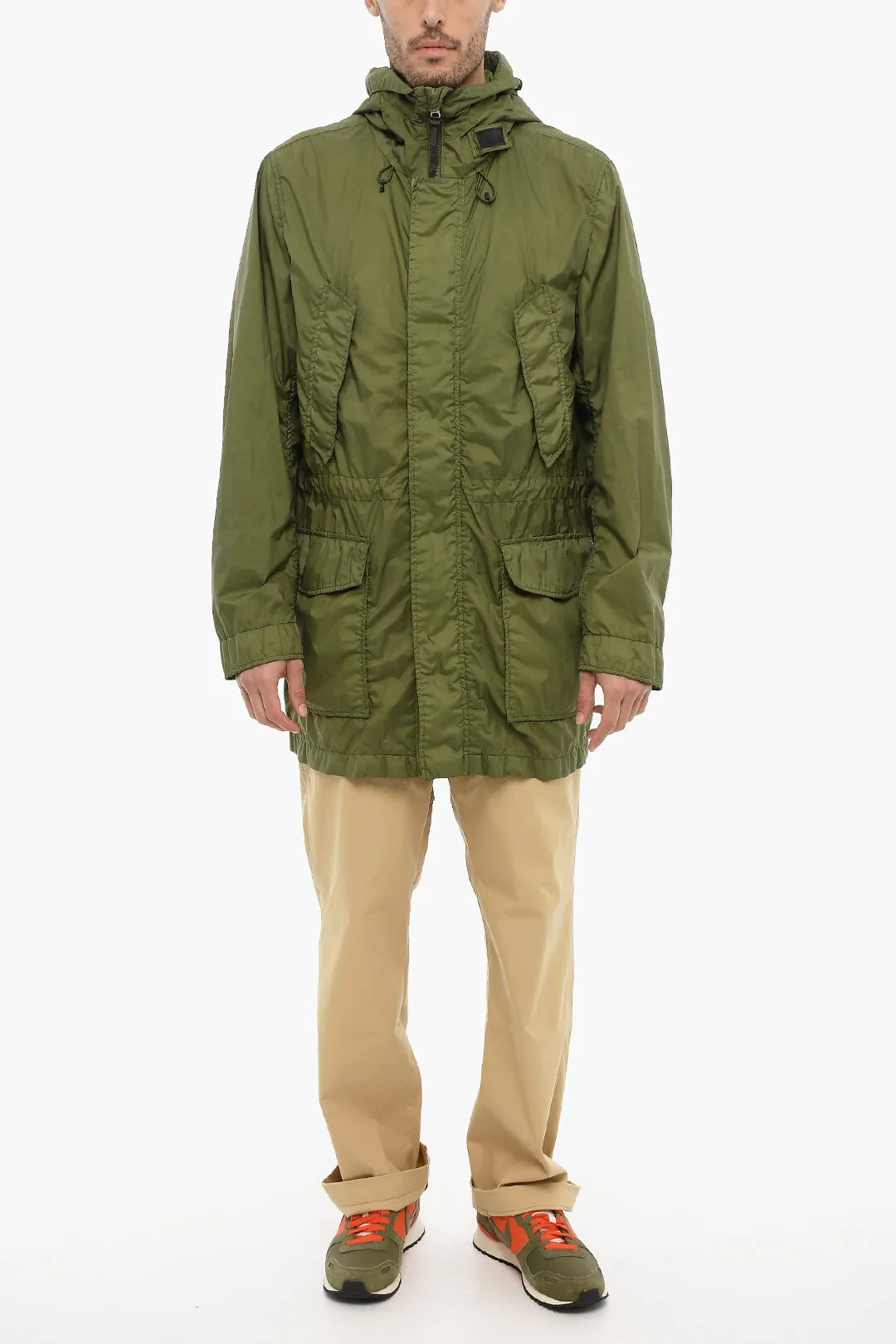 Parka in Nylon con Cappuccio