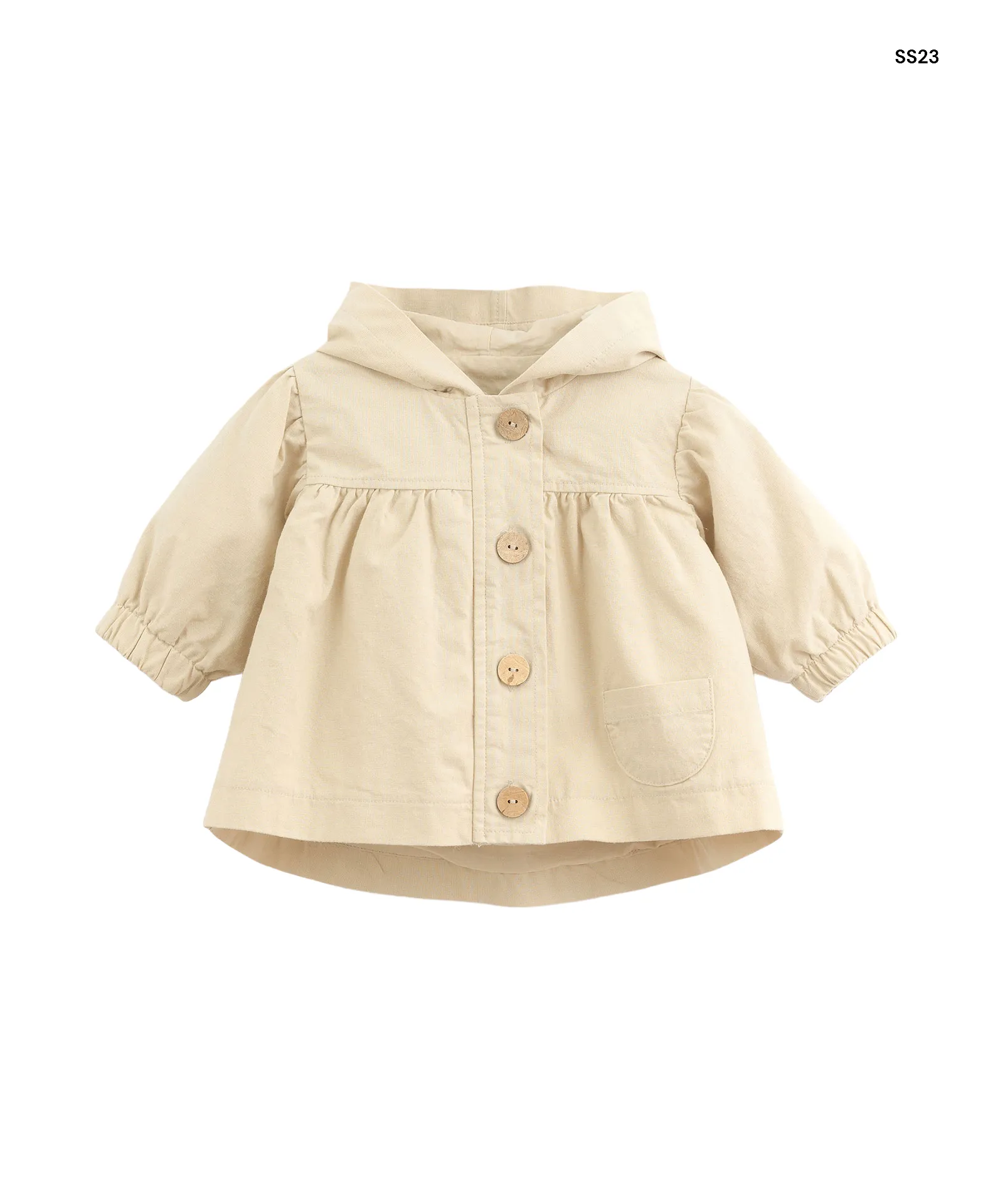 Parka in twill beige per neonata