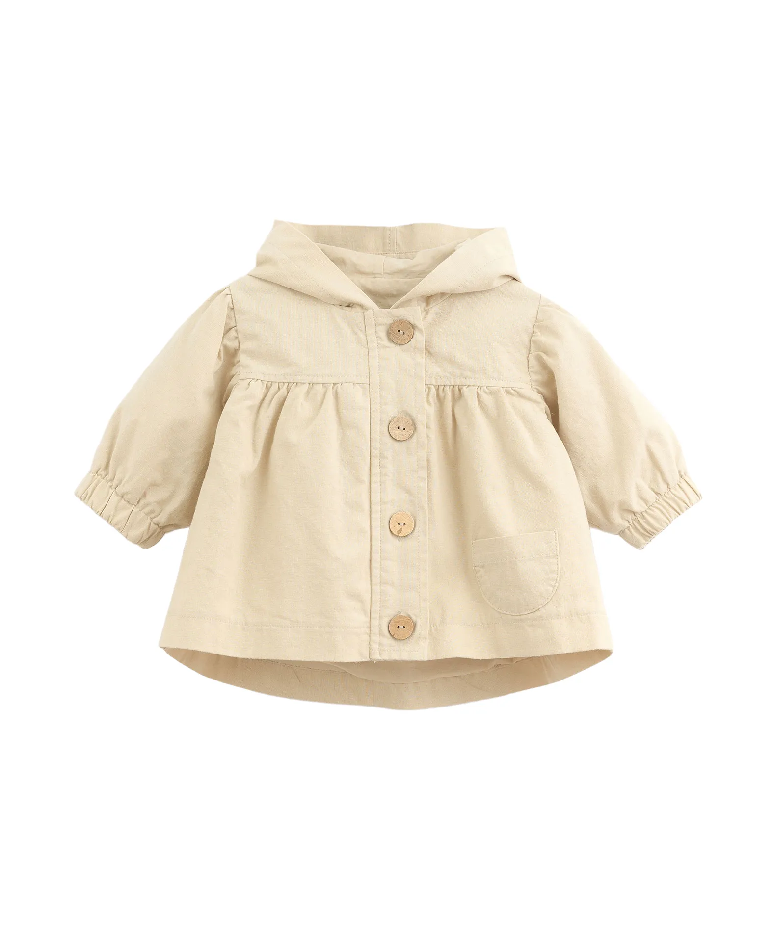 Parka in twill beige per neonata