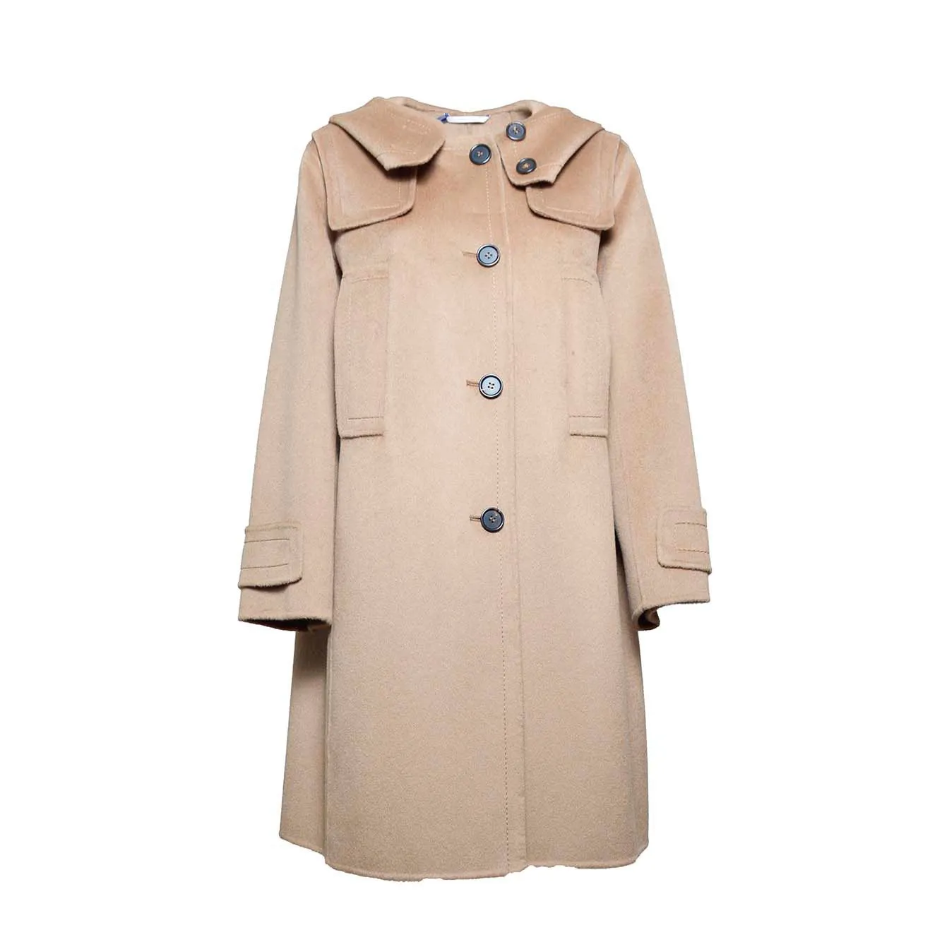 Parka Mont in lana vergine cammello con cappuccio S Max Mara