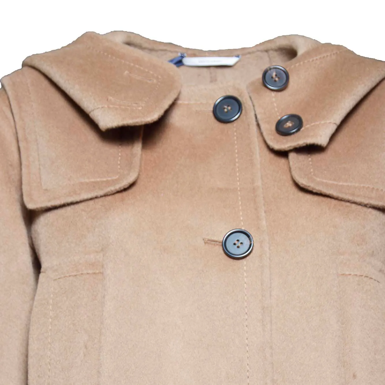 Parka Mont in lana vergine cammello con cappuccio S Max Mara
