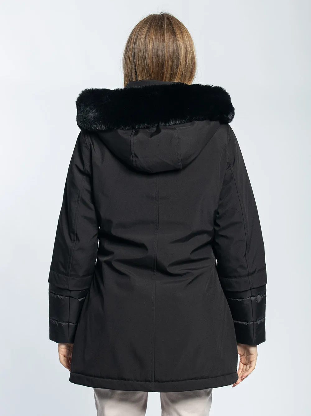 Parka tre quarti con cappuccio staccabile