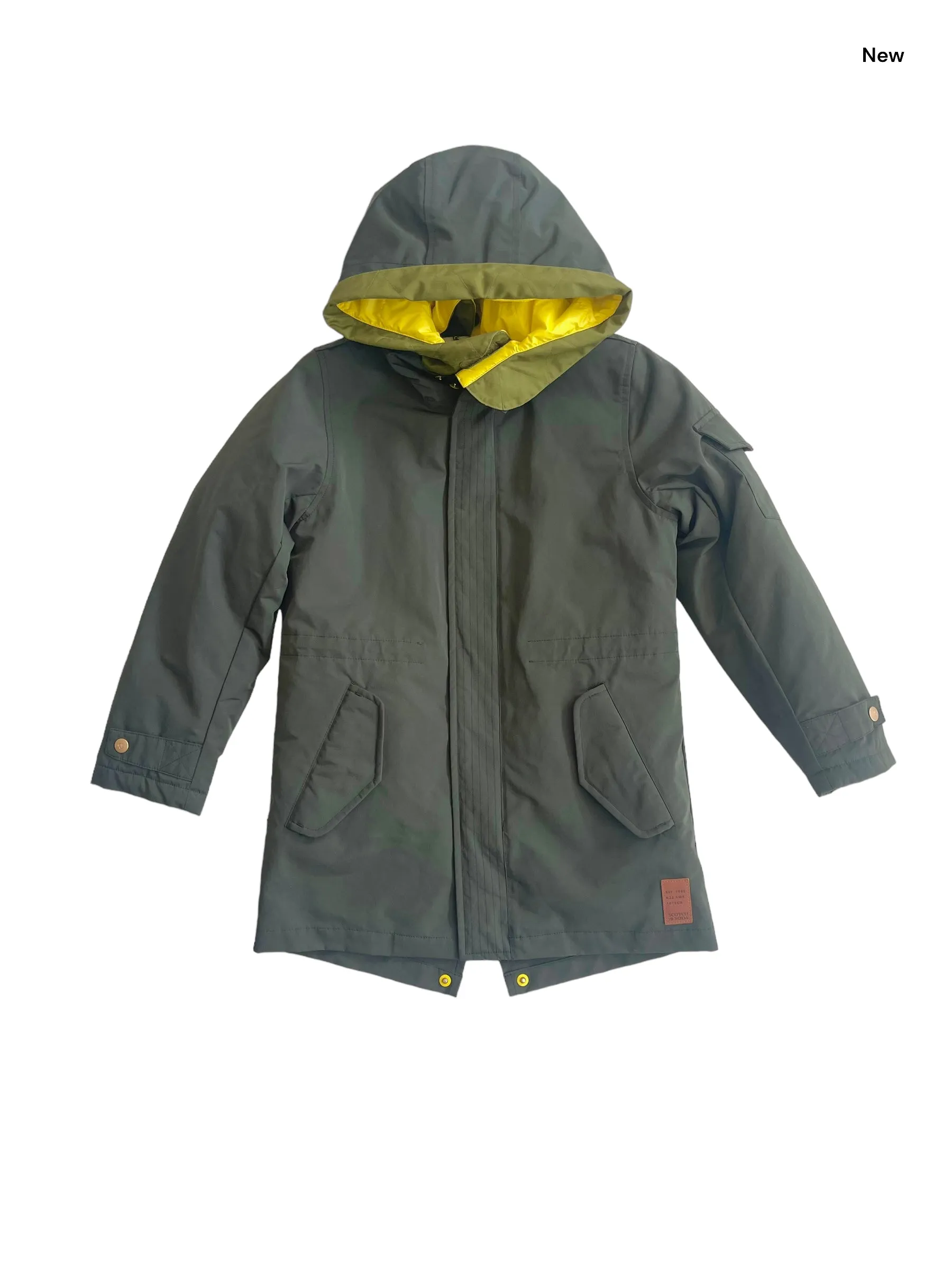 Parka verde con cappuccio per bambino
