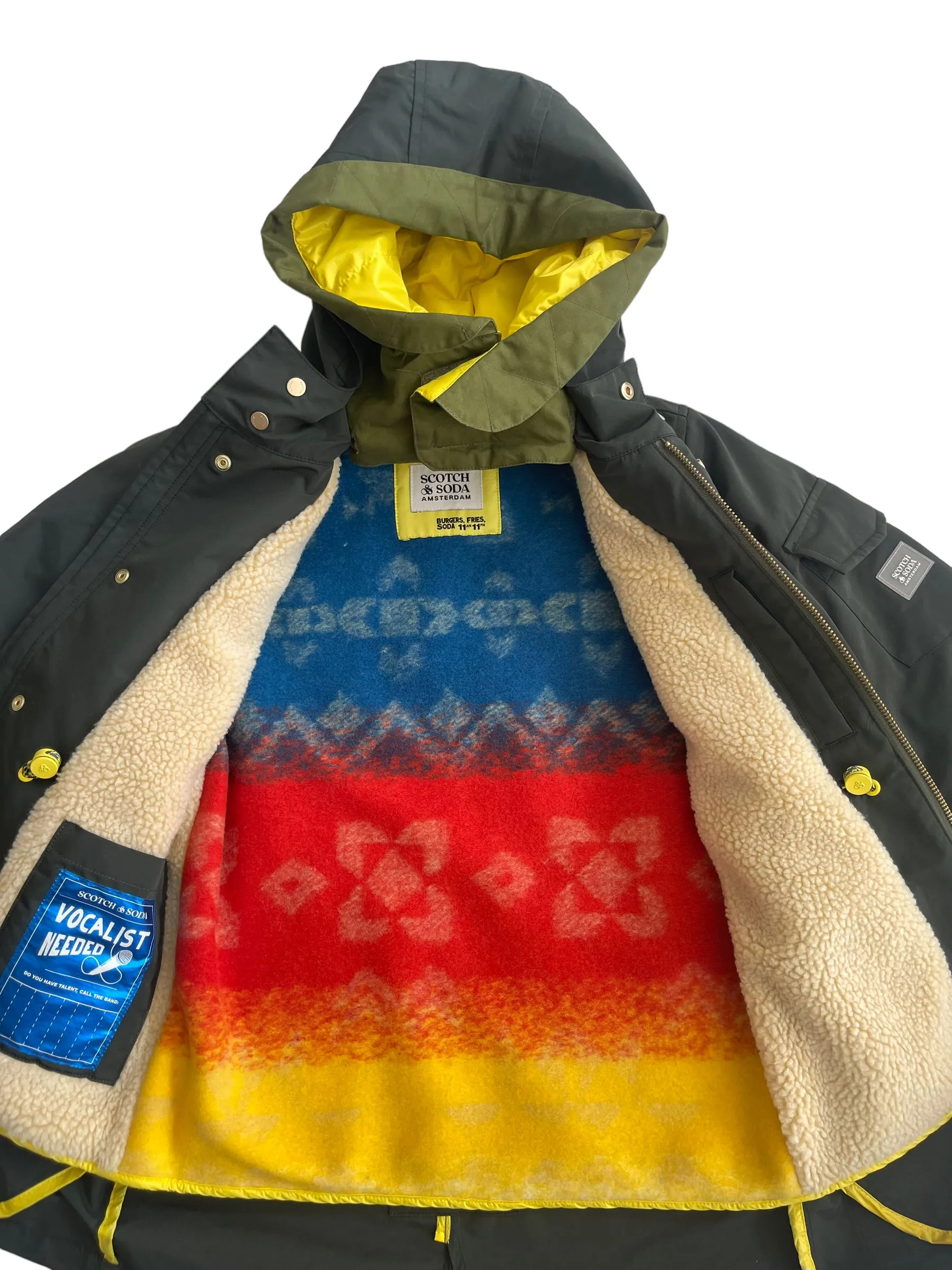 Parka verde con cappuccio per bambino