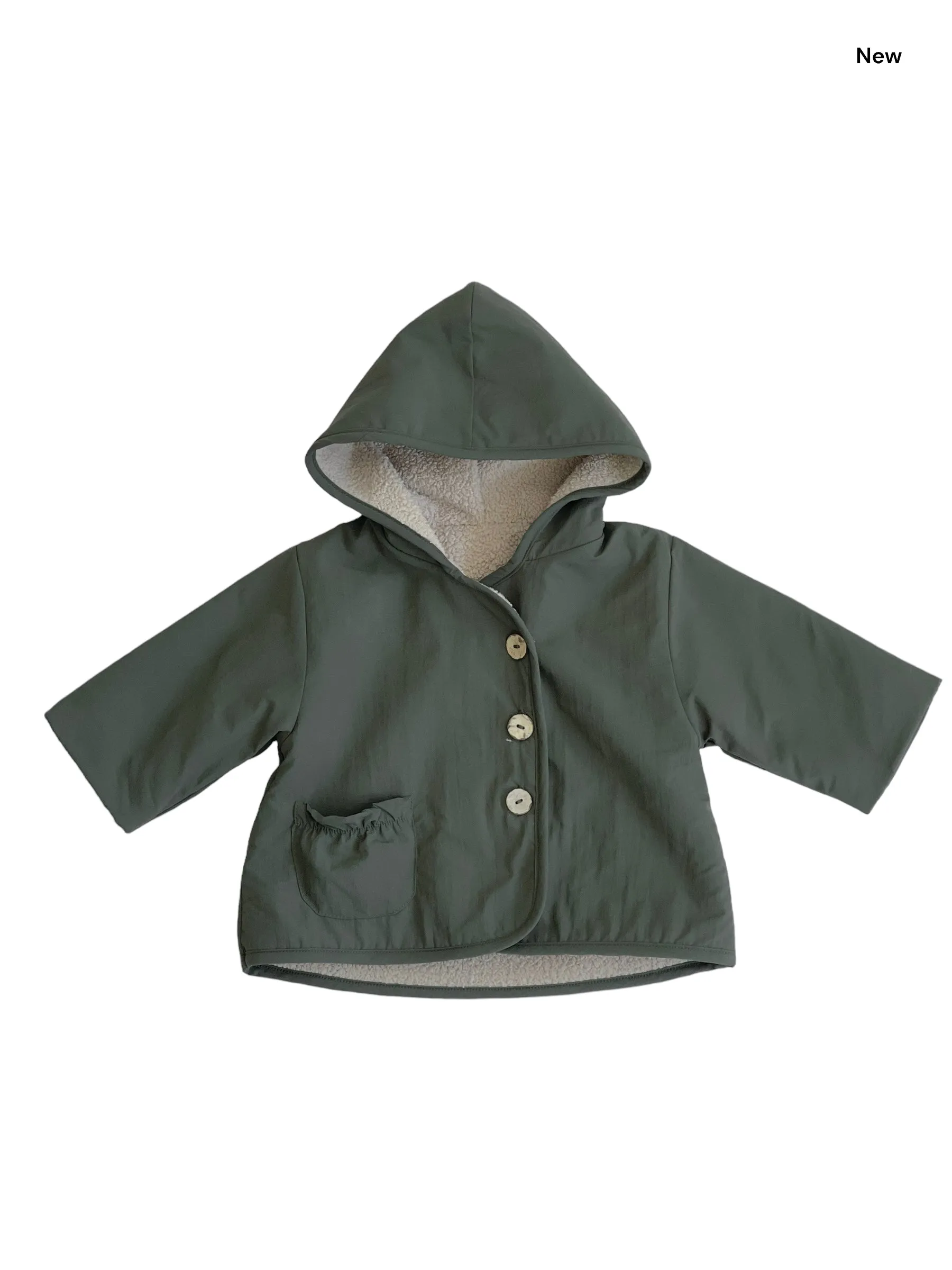 Parka verdone reversibile per neonata