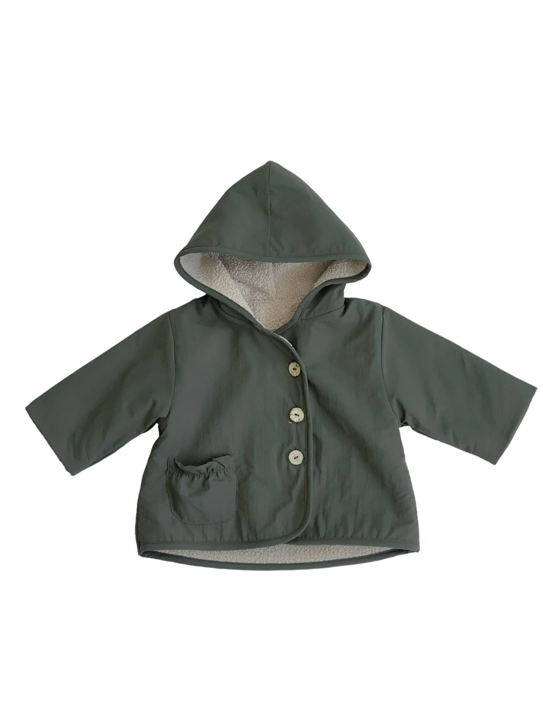 Parka verdone reversibile per neonata