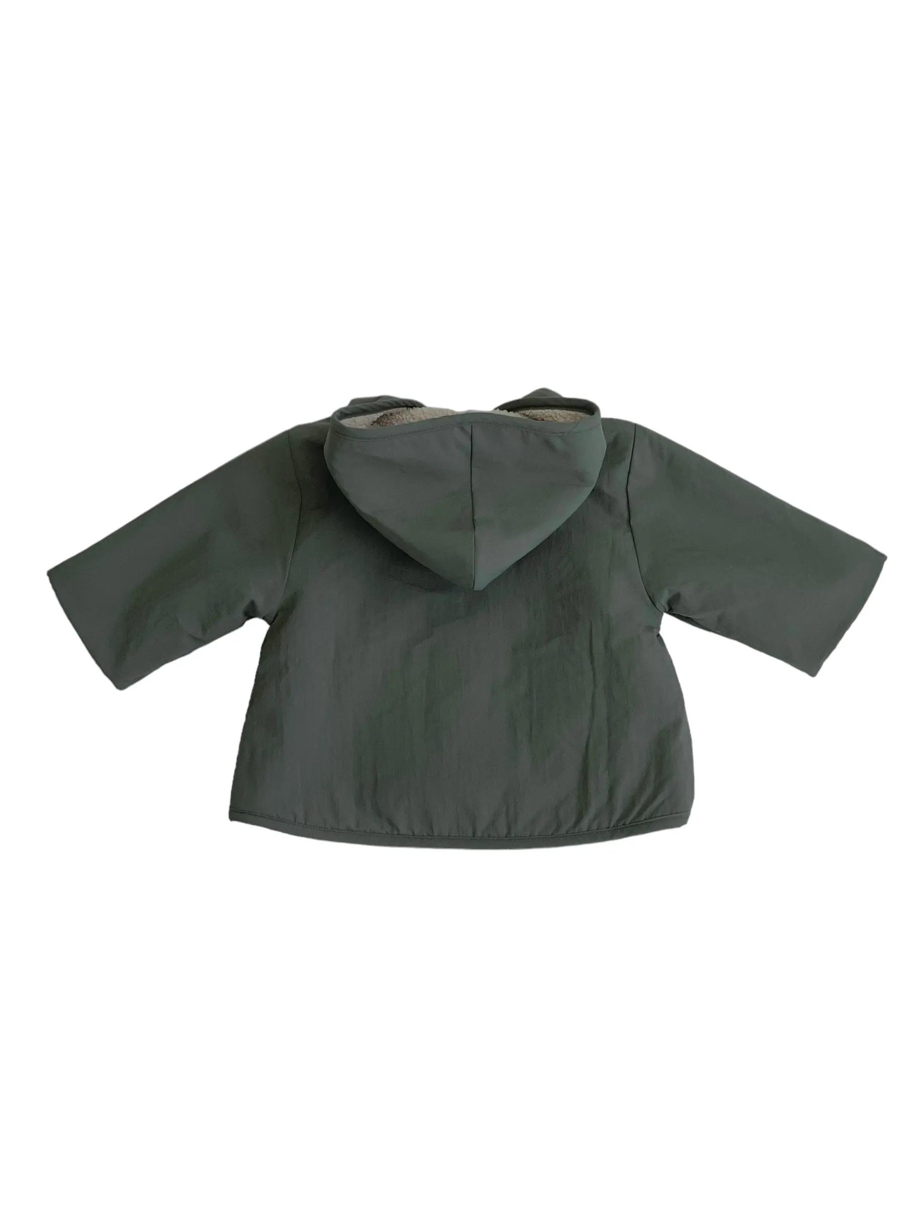 Parka verdone reversibile per neonata