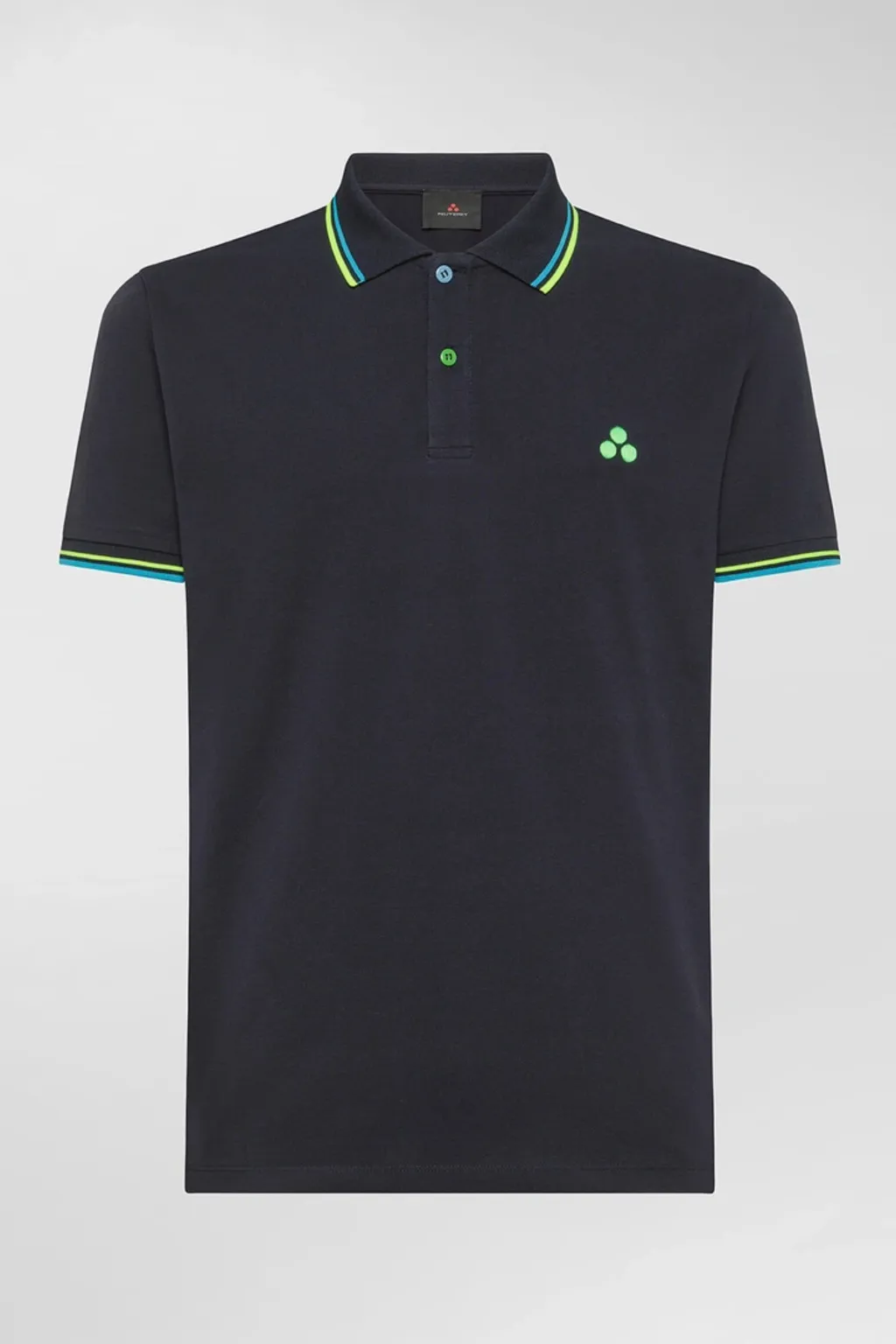 PEUTEREY POLO IN PIQUET CON DETTAGLI FLUO NEW SELAN STR 02 BLU