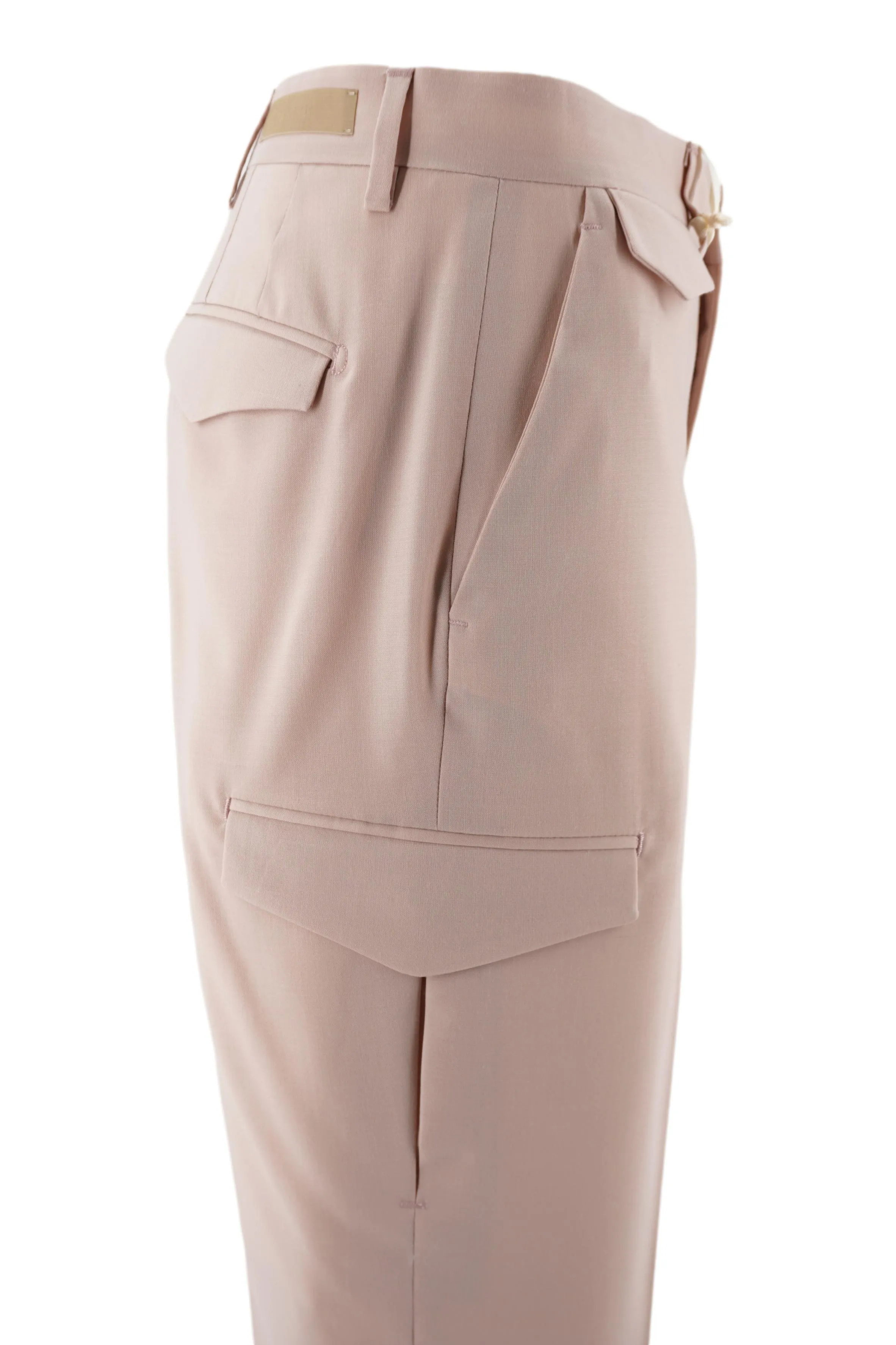 Pocketed Wool Trousers / Pink
