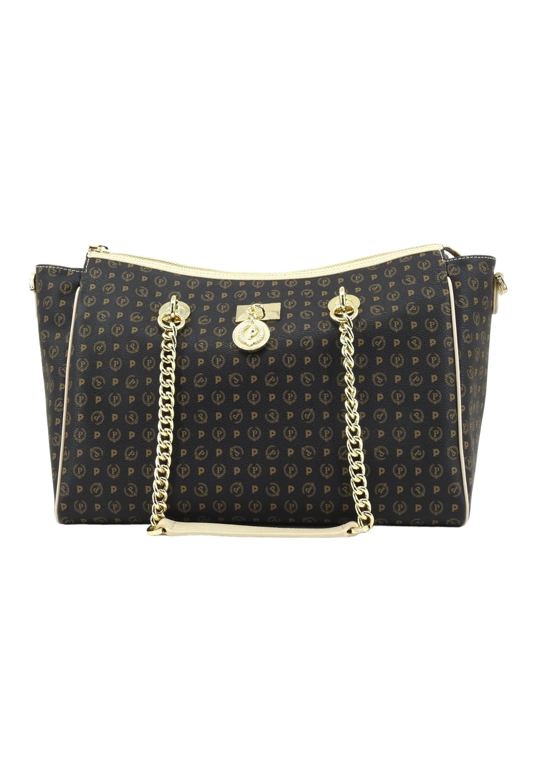POLLINI Borsa Tote Donna Nero Avorio TE8518PP0HQ1100C