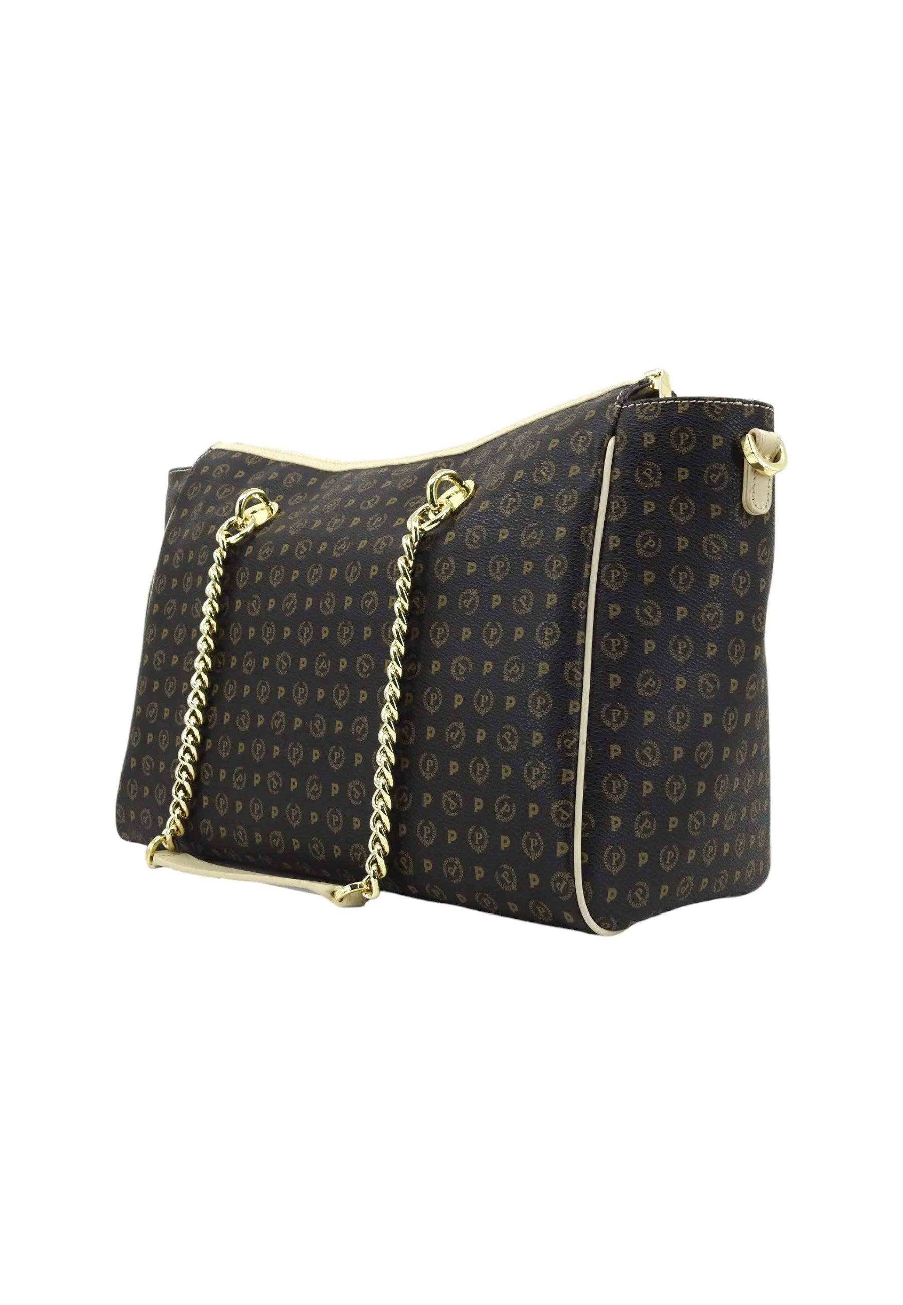 POLLINI Borsa Tote Donna Nero Avorio TE8518PP0HQ1100C