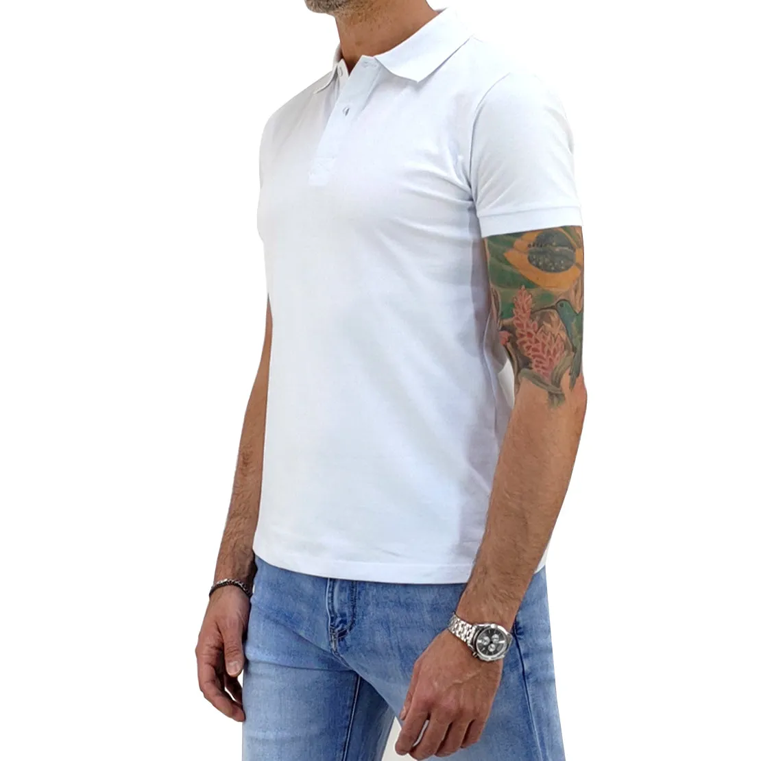 Polo manica corta in colore Bianco