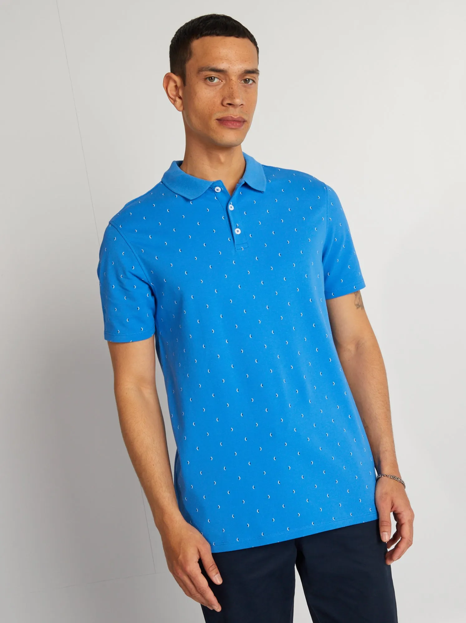 Polo stampata - BLU