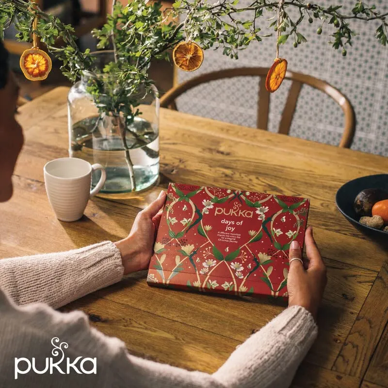 Pukka Herbs | Calendario dell'Avvento con tisane biologiche Days of Joy | Idea regalo | Eco-friendly e sostenibile | Senza ciocc