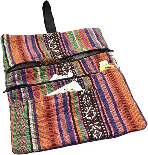 Russo Handmade: Astuccio Portatabacco e Accessori Artigianale in Tessuto. Uomo/Donna con Doppia Cerniera per Tabacco e Filtri, 4