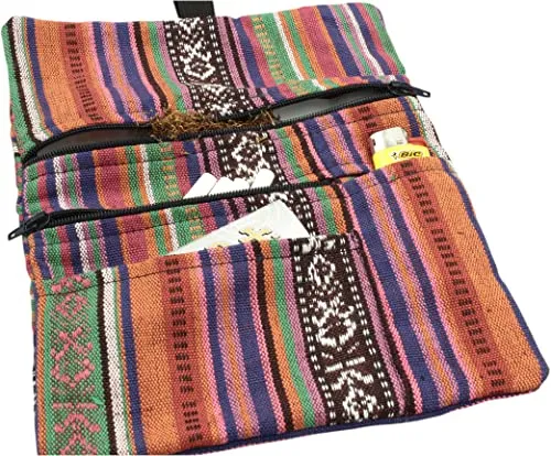 Russo Handmade: Astuccio Portatabacco e Accessori Artigianale in Tessuto. Uomo/Donna con Doppia Cerniera per Tabacco e Filtri, 4
