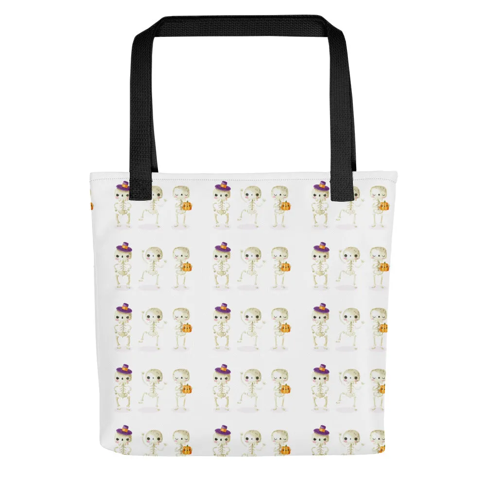 Shopping bag con piccoli scheletri di Halloween