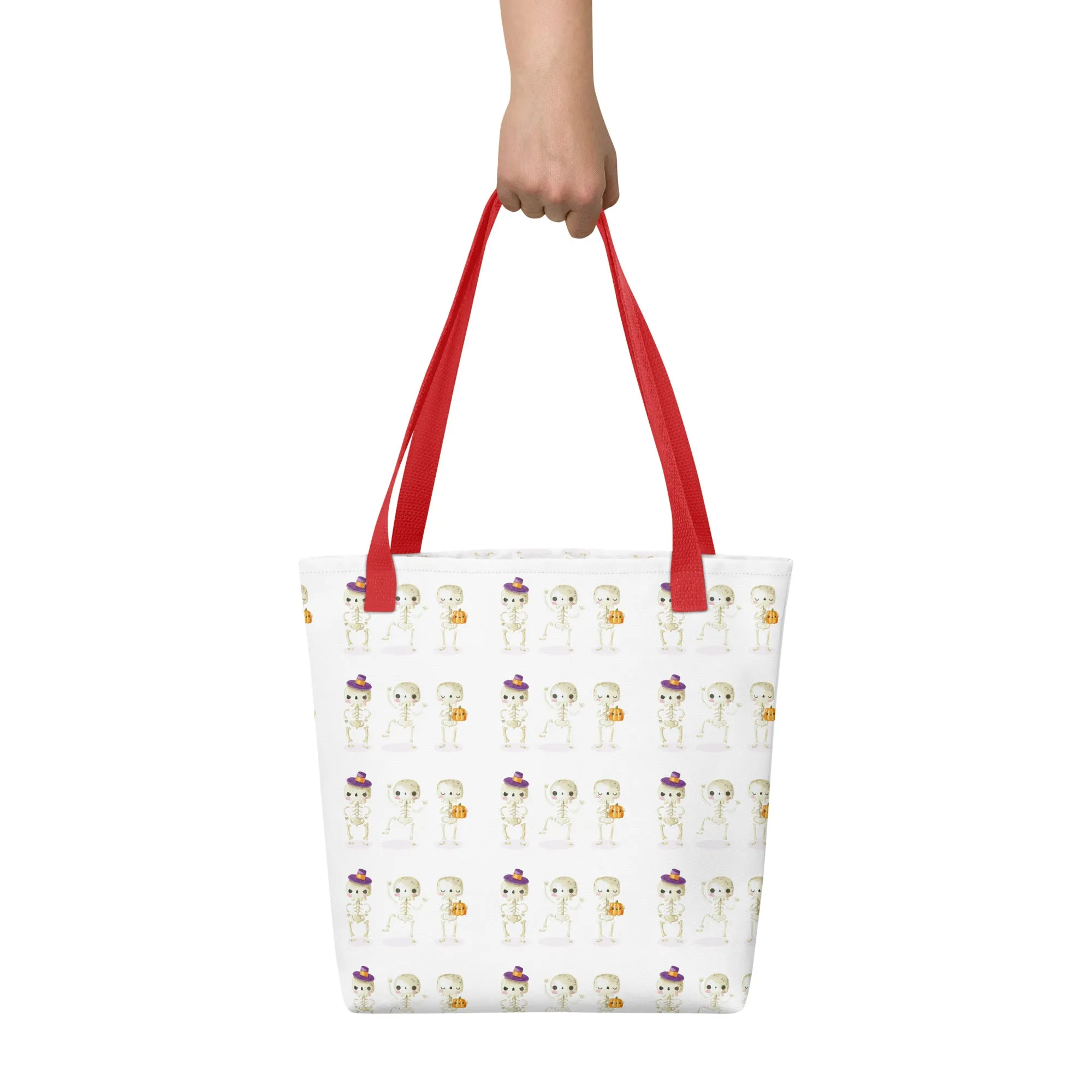 Shopping bag con piccoli scheletri di Halloween