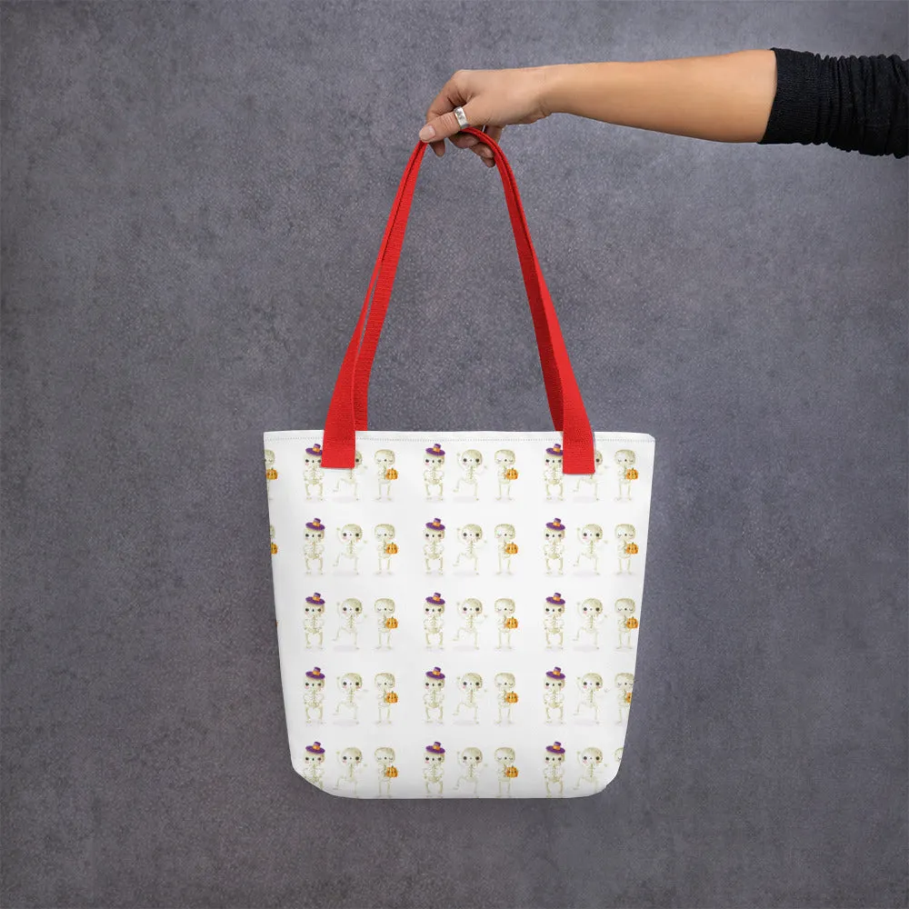 Shopping bag con piccoli scheletri di Halloween