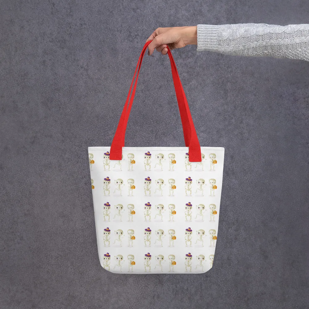 Shopping bag con piccoli scheletri di Halloween