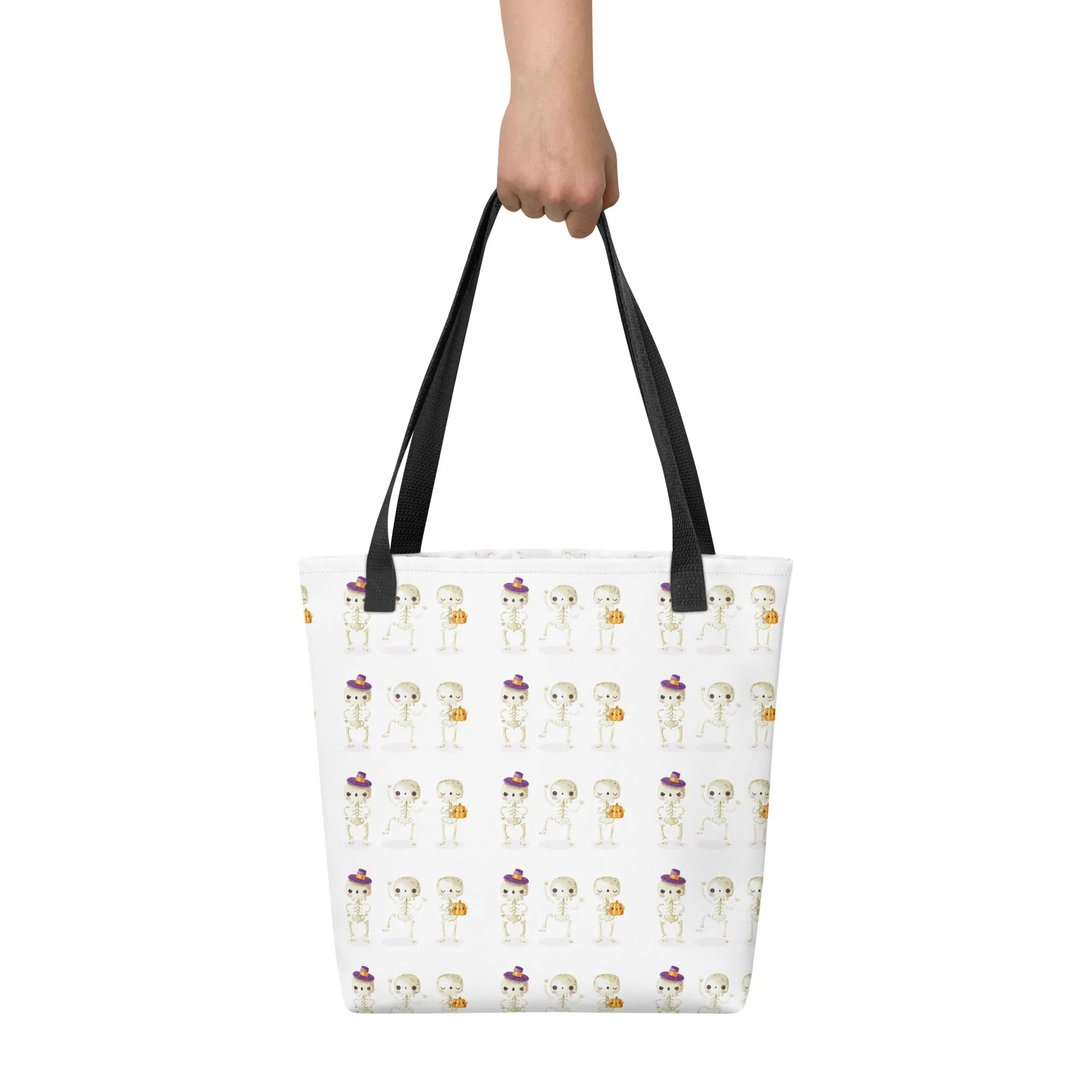 Shopping bag con piccoli scheletri di Halloween