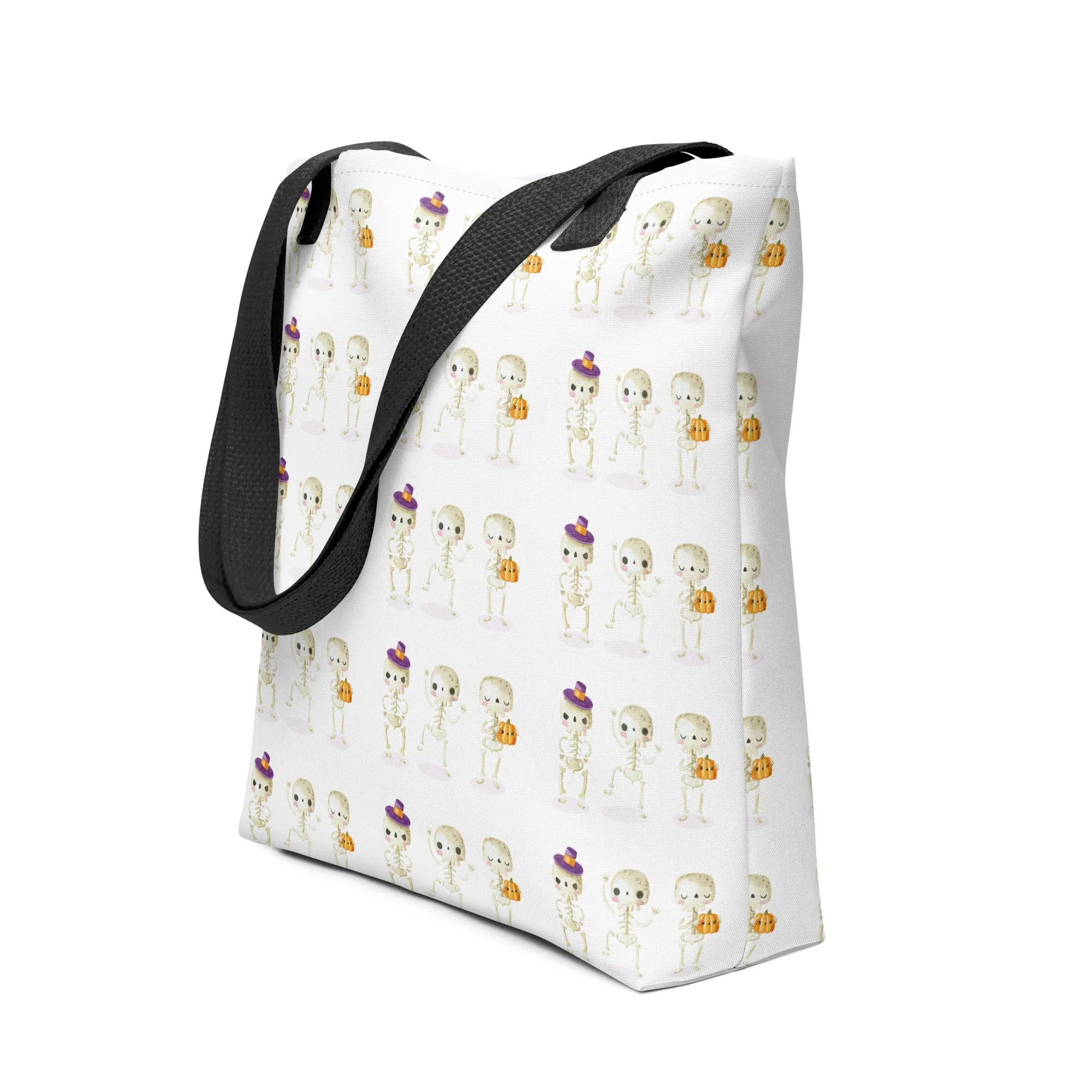 Shopping bag con piccoli scheletri di Halloween