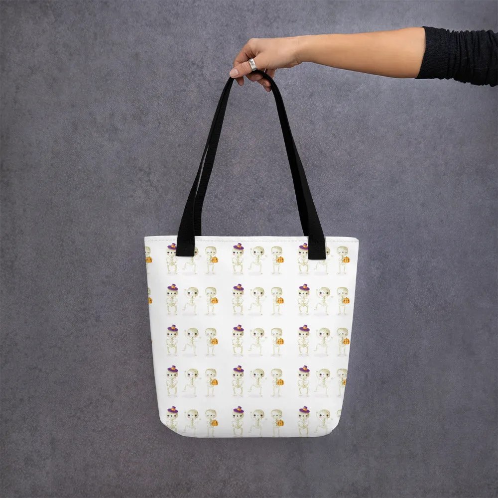 Shopping bag con piccoli scheletri di Halloween
