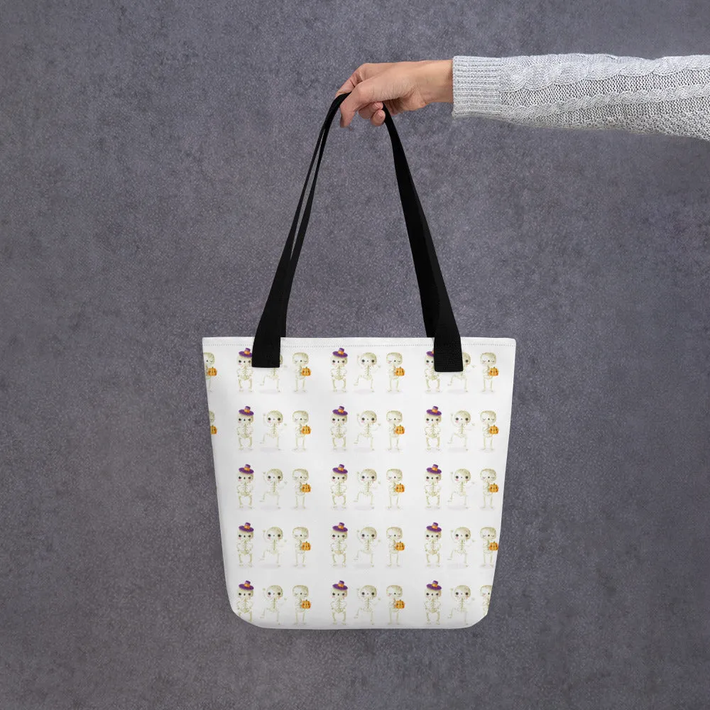 Shopping bag con piccoli scheletri di Halloween