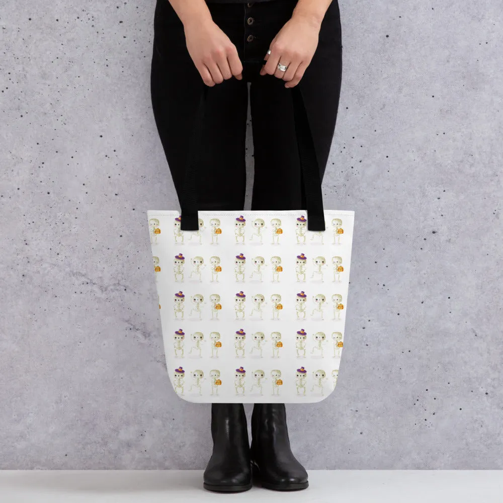 Shopping bag con piccoli scheletri di Halloween