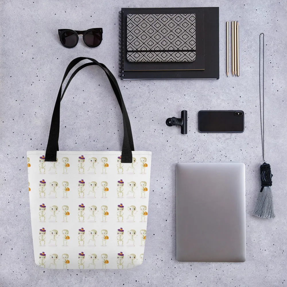 Shopping bag con piccoli scheletri di Halloween