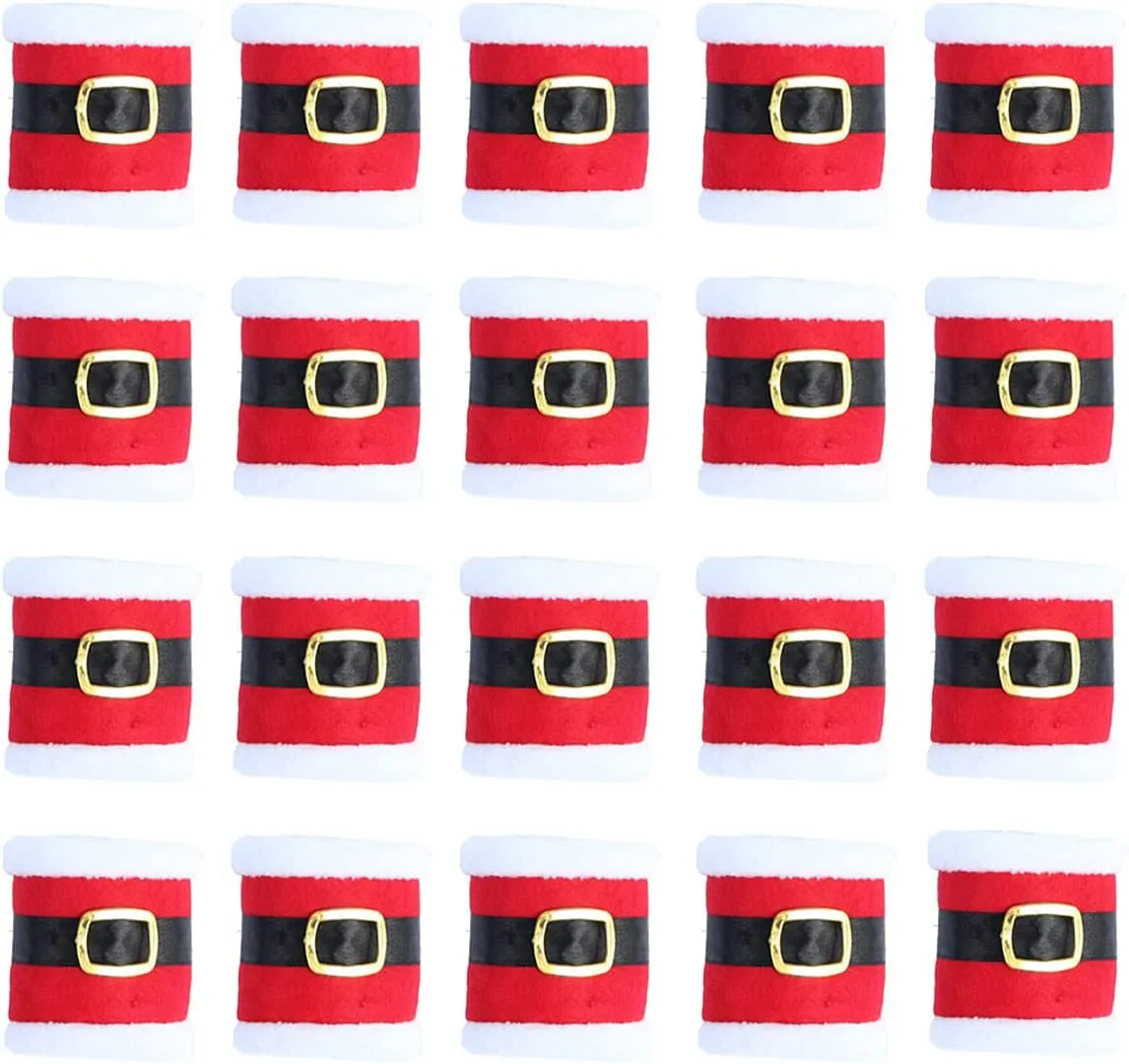 Smavles Anelli di Tovagliolo 20 PCS Portatovaglioli di Natale Anelli Tovagliolo Decorazioni per la Tavola di Natale Anelli Porta
