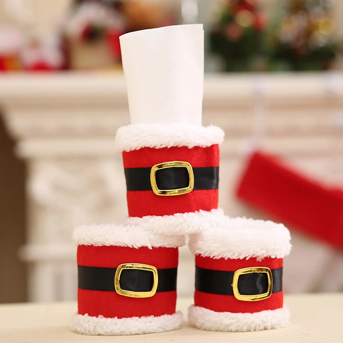 Smavles Anelli di Tovagliolo 20 PCS Portatovaglioli di Natale Anelli Tovagliolo Decorazioni per la Tavola di Natale Anelli Porta