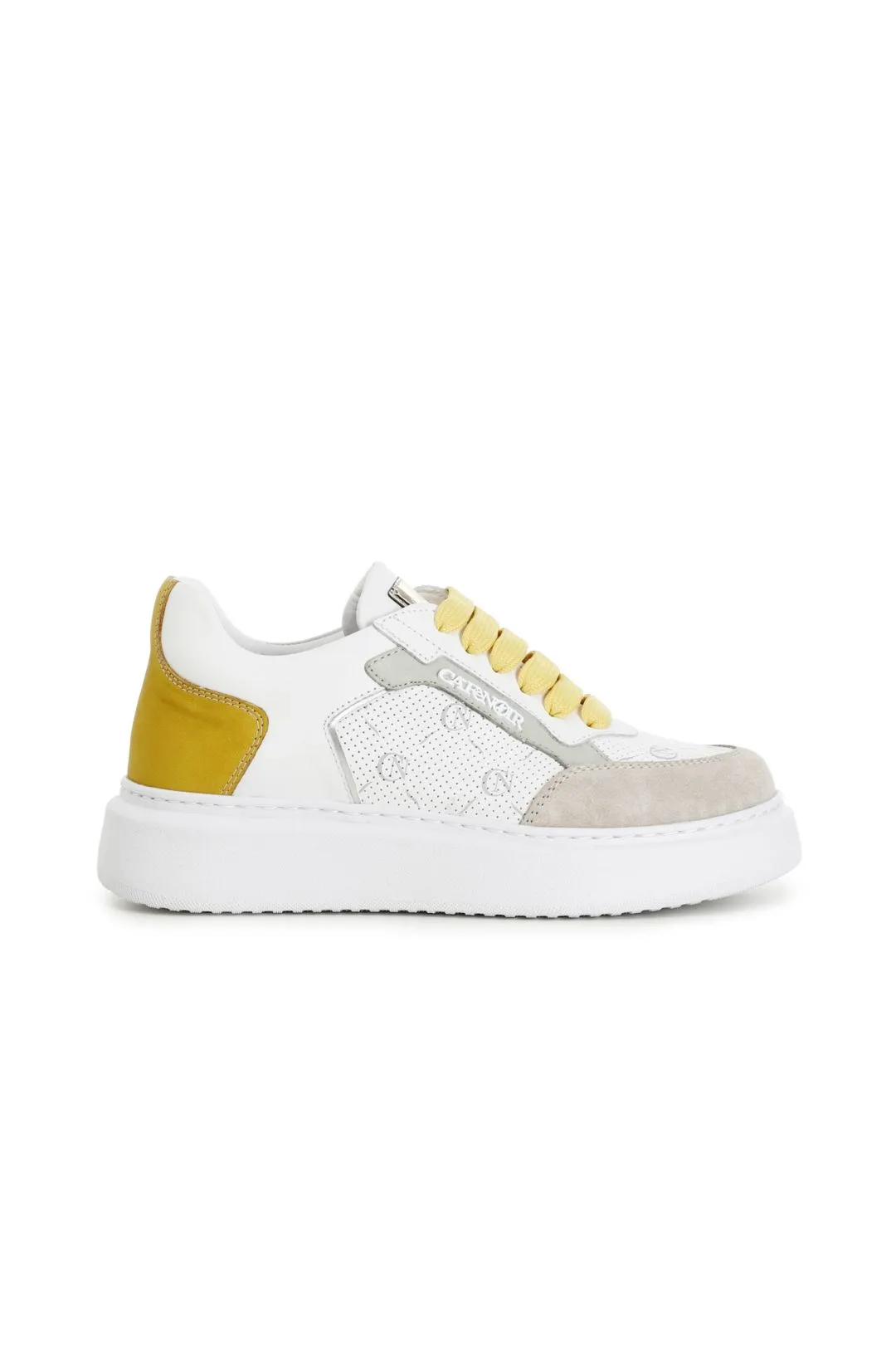 sneakers multicolor in pelle con logo cafènoir su suola a cassetta multi giallo