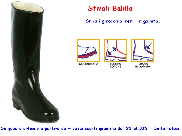 Stivali BALILLA GOMMA neri