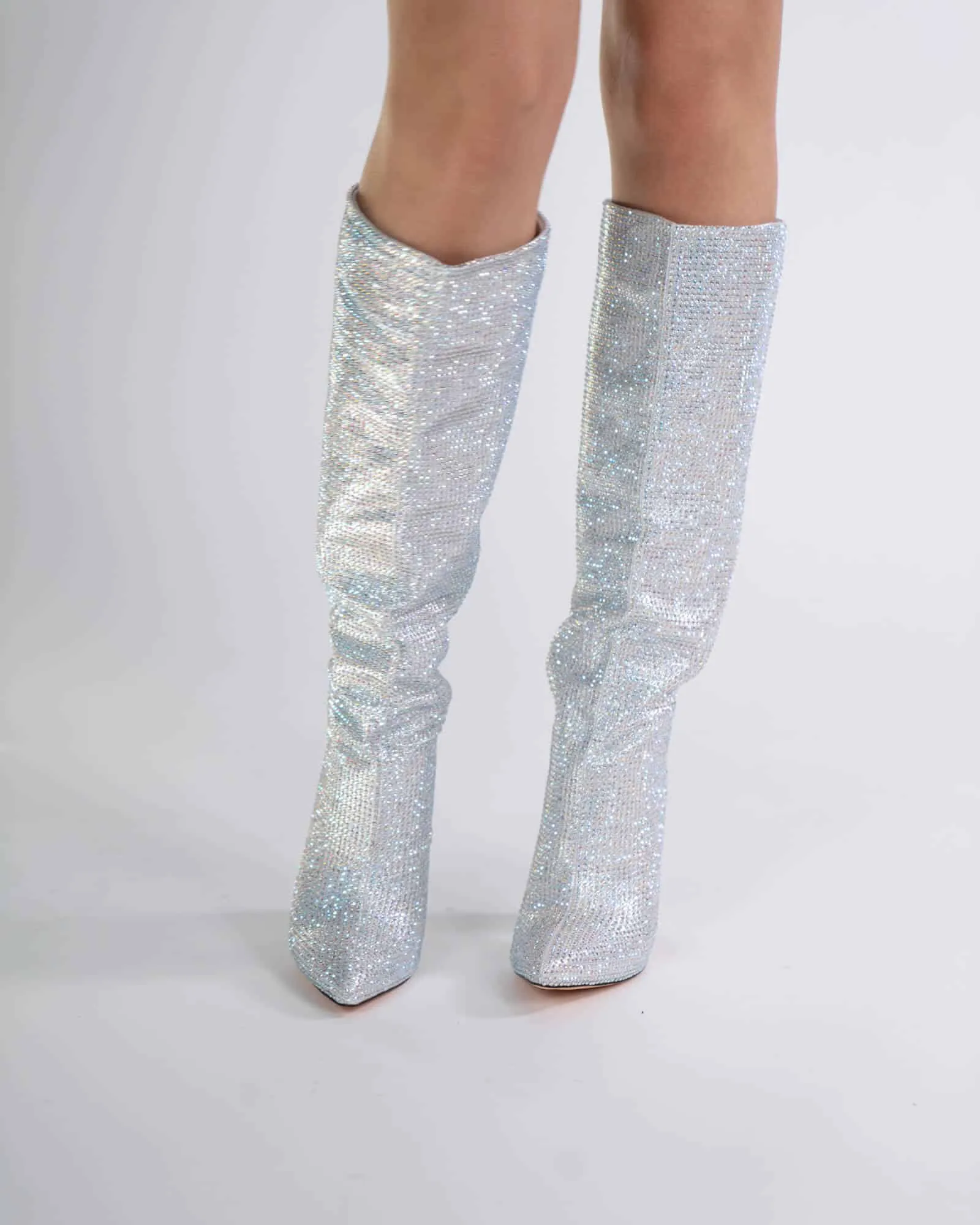 Stivali con strass - Argento