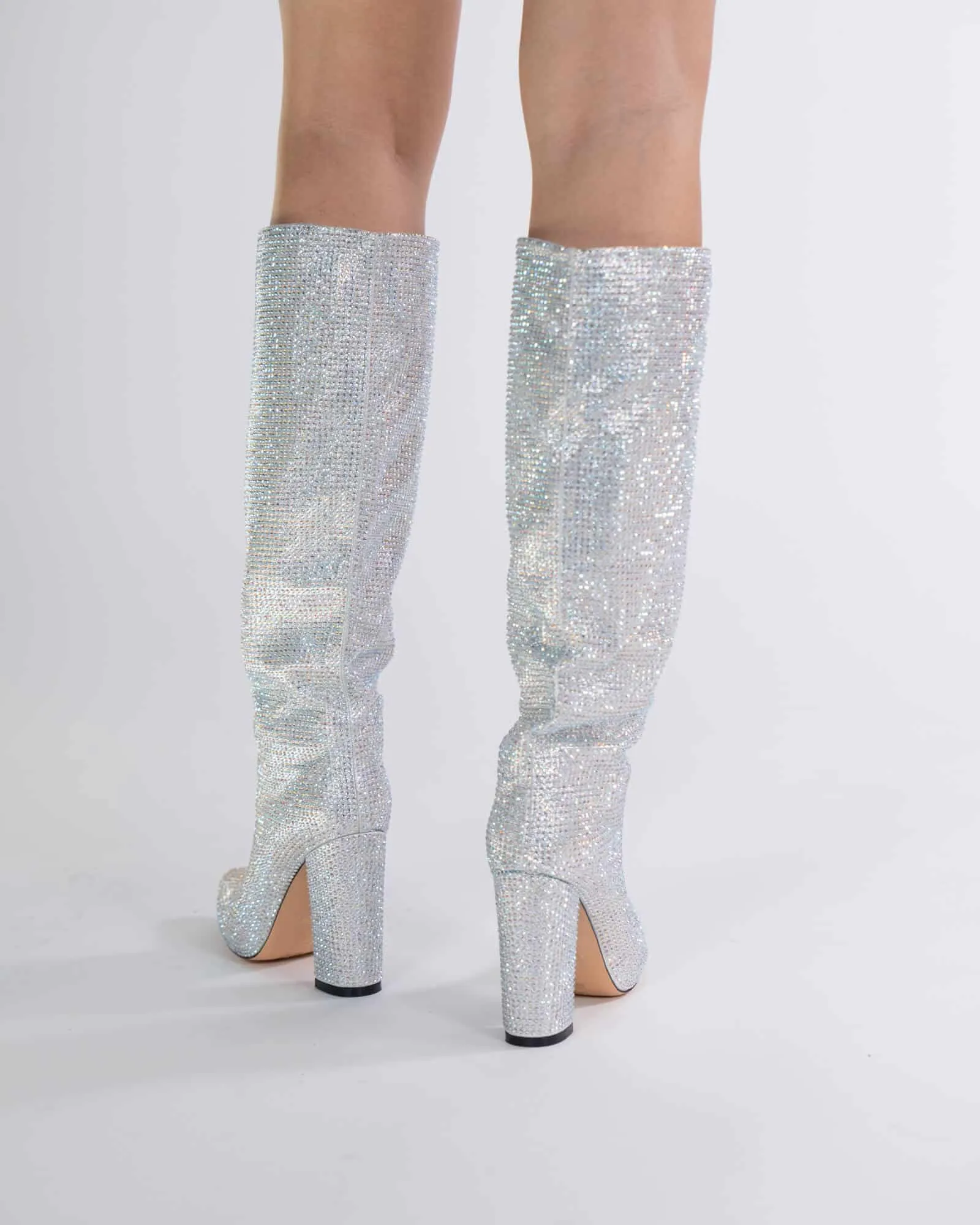 Stivali con strass - Argento